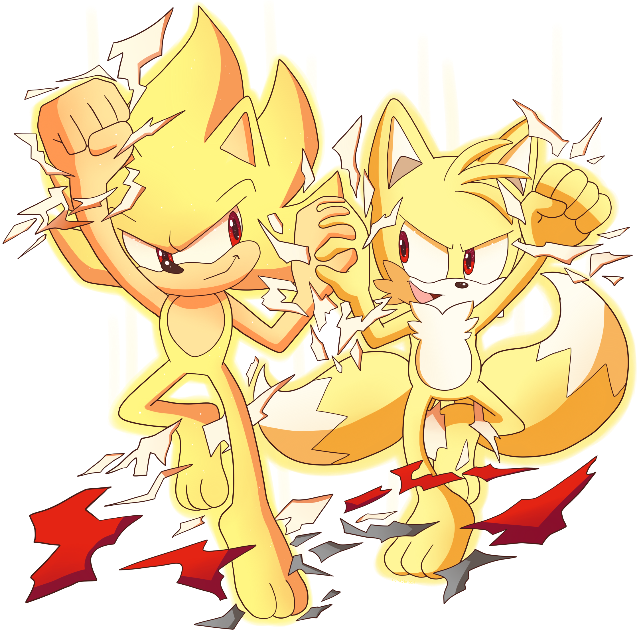 Super Sonic and Super Tails by hker021 -- Fur Affinity [dot] net