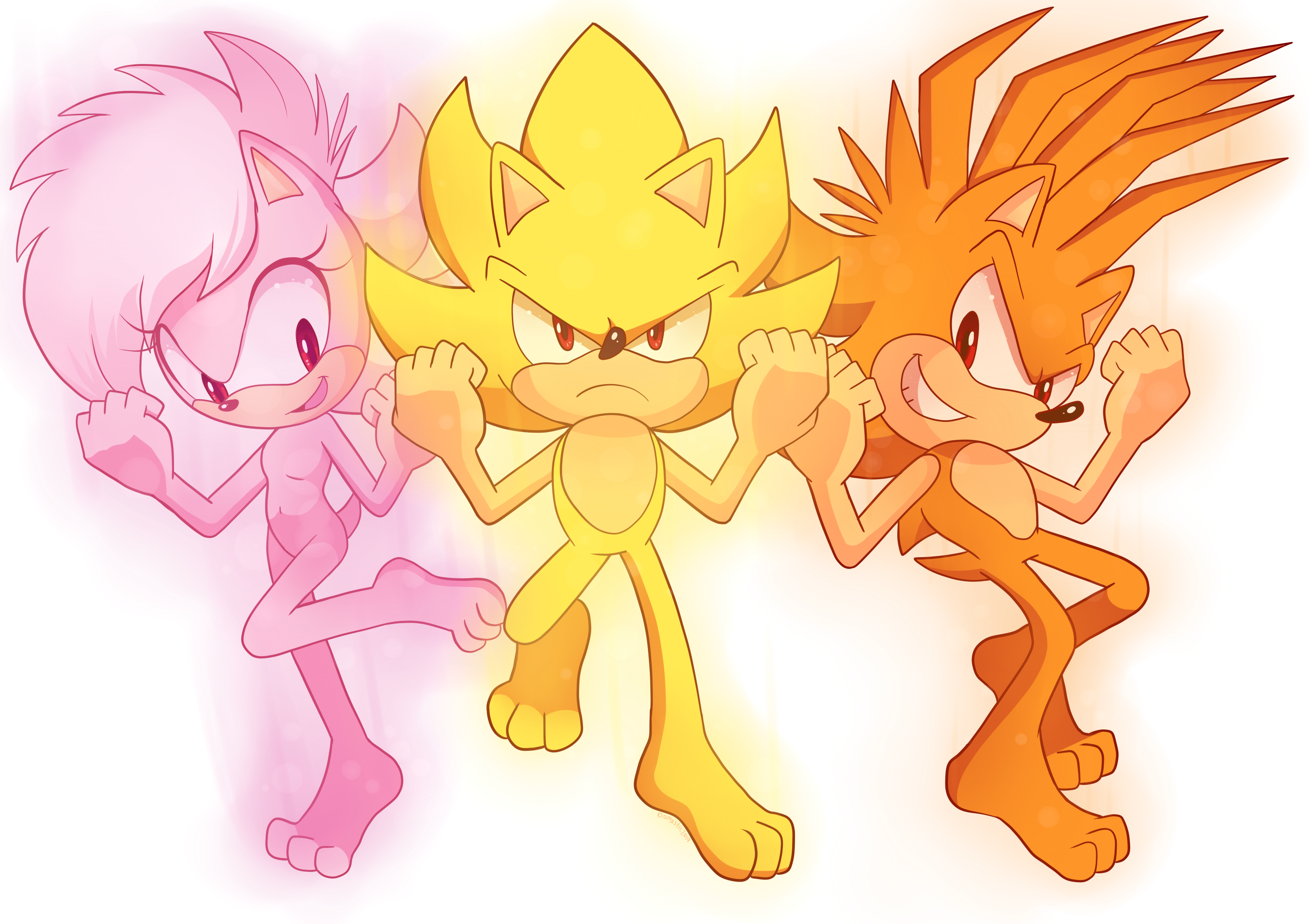 Super Sonic and Super Tails (Bare) by hker021 -- Fur Affinity [dot