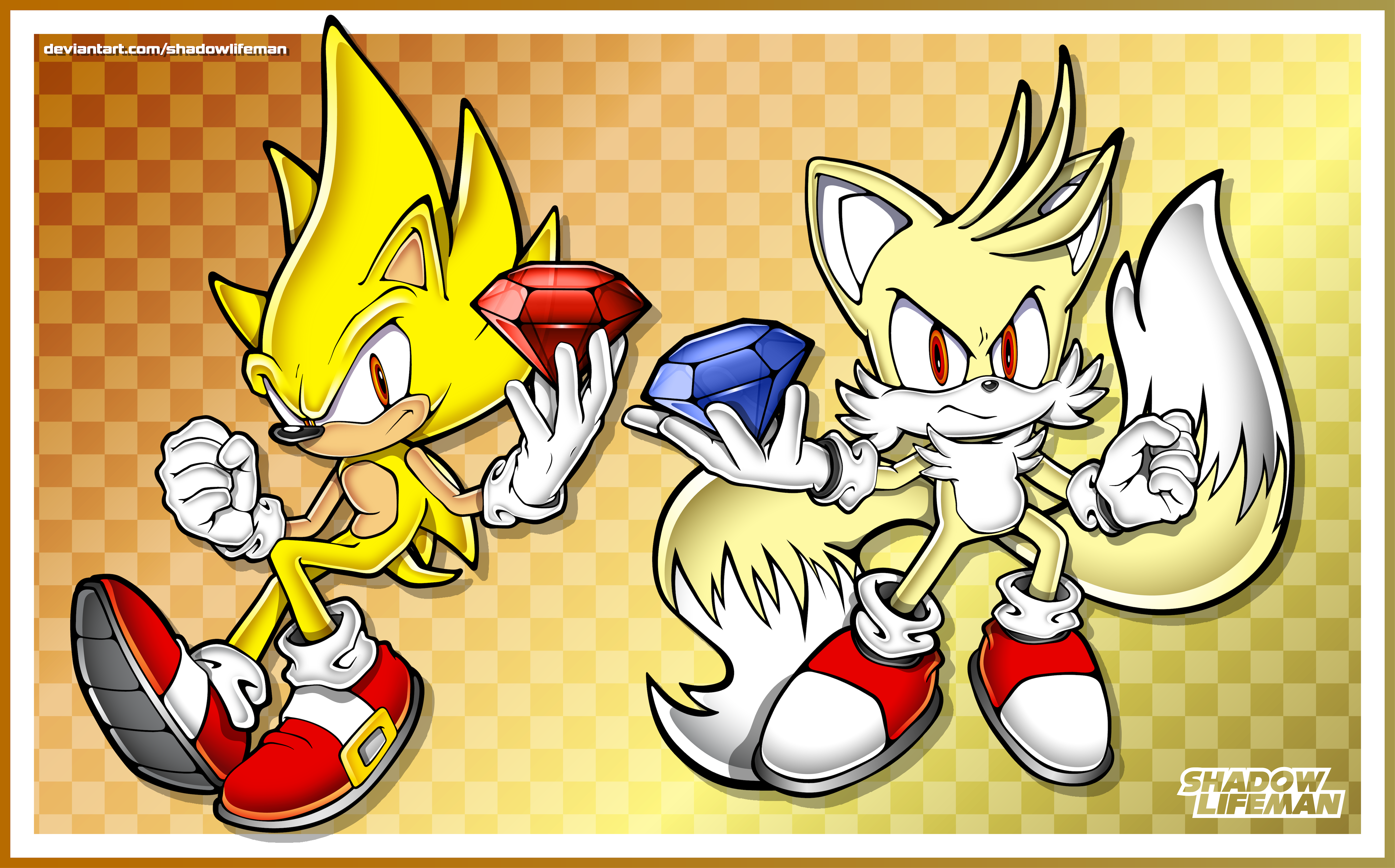 Super Sonic and Super Tails saving the day! (Artist: JJsmiley95