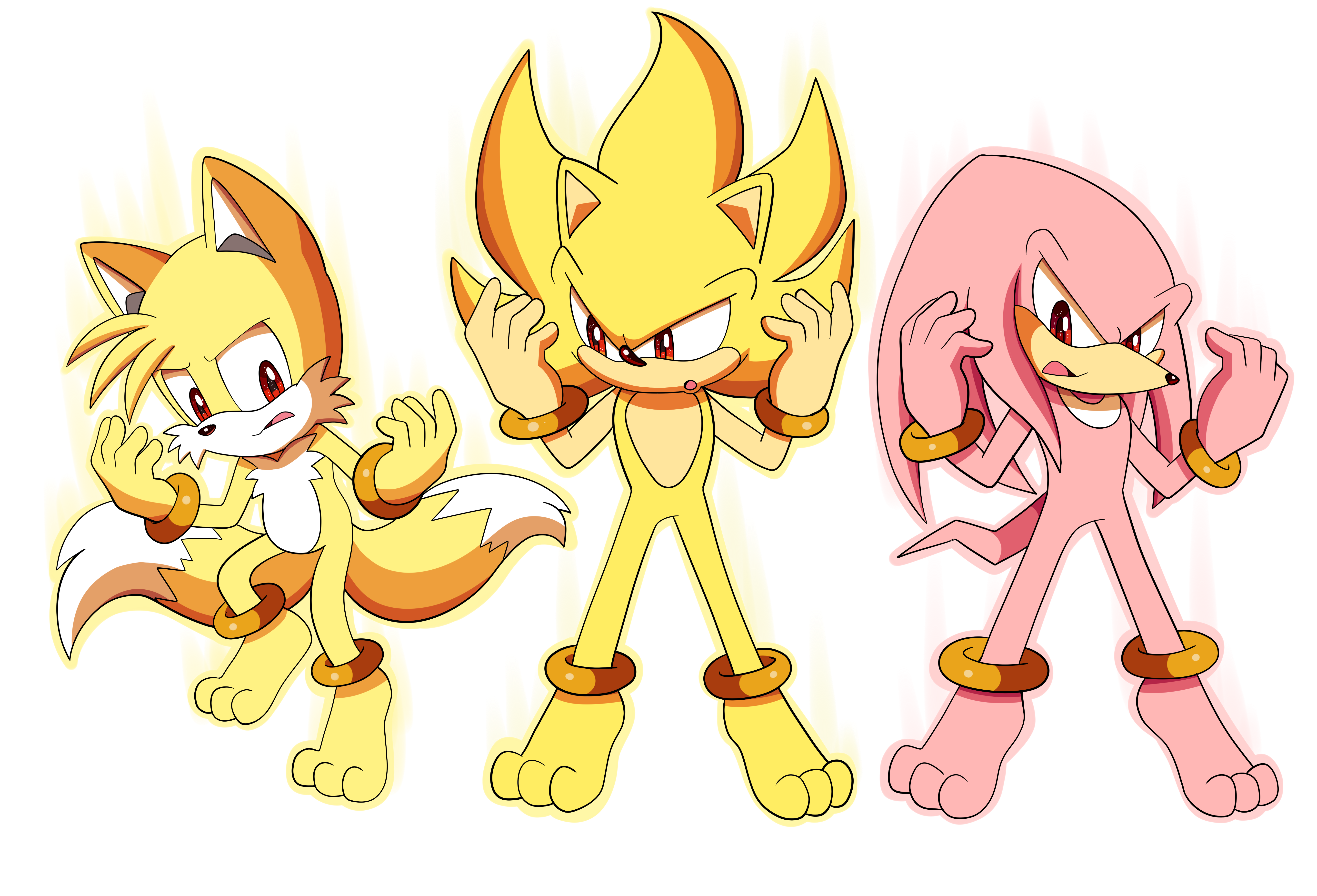 Super Sonic and Super Tails (Bare) by hker021 -- Fur Affinity [dot