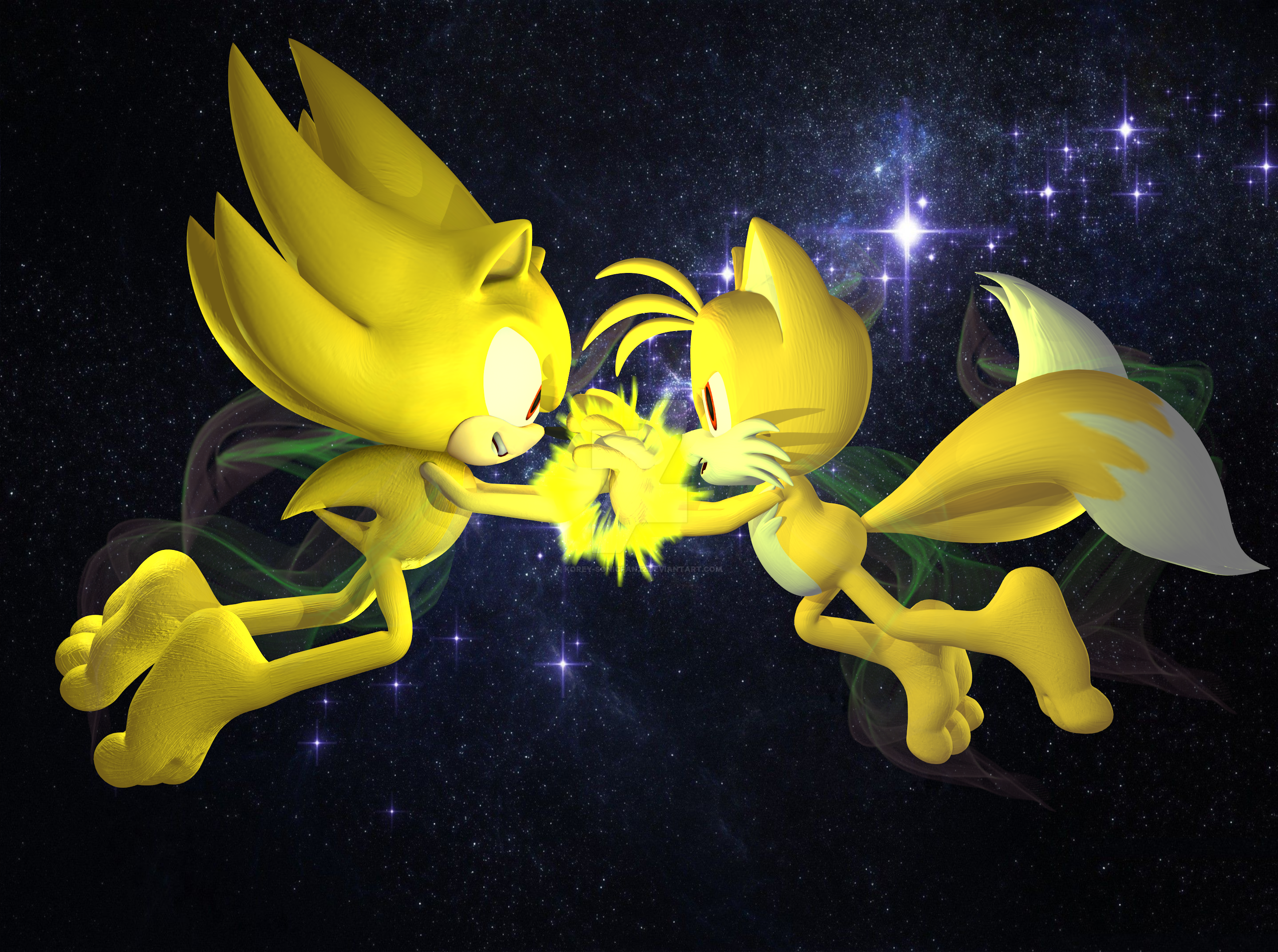 Super Sonic and Super Tails by hker021 -- Fur Affinity [dot] net