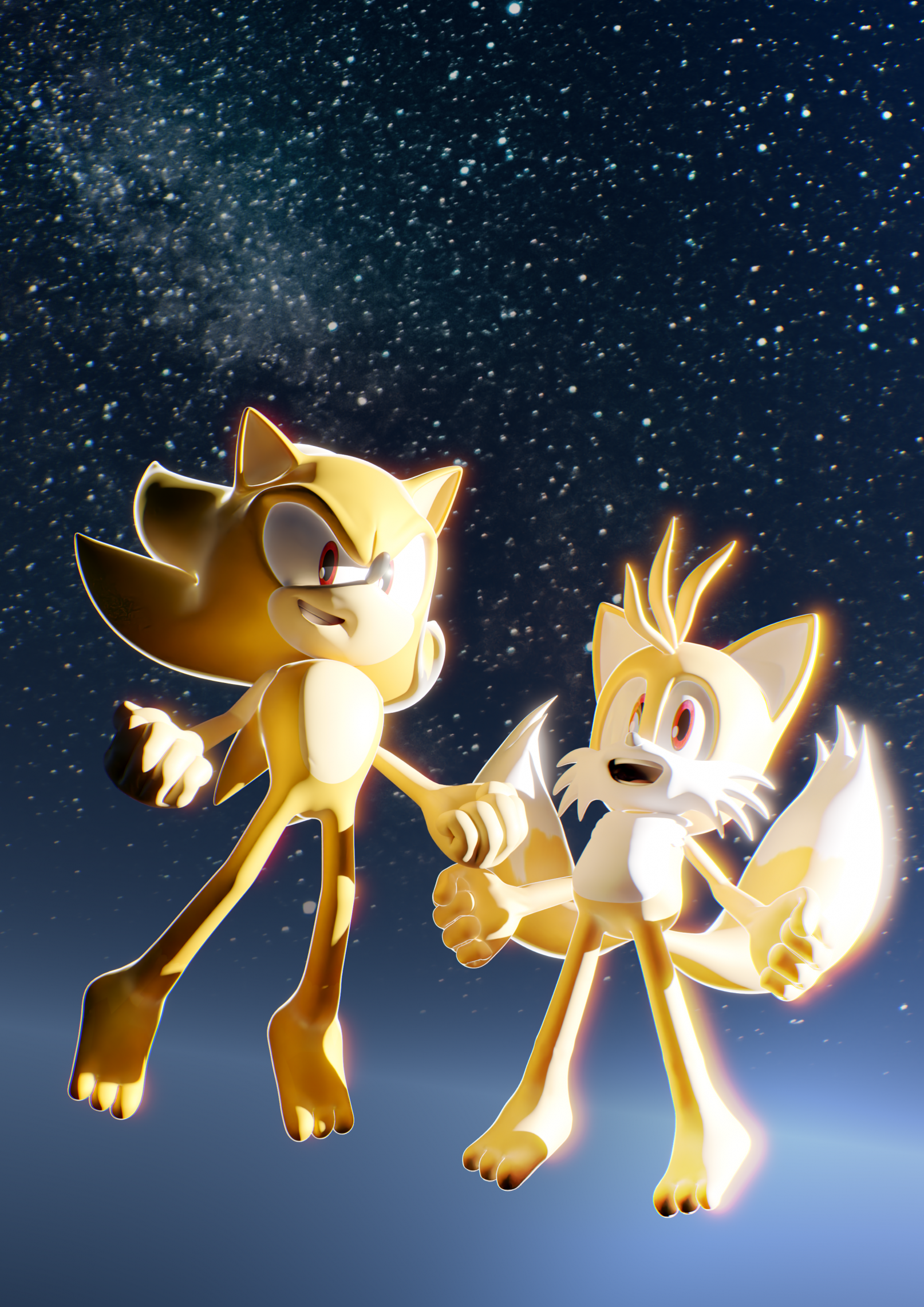 Super Sonic and Super Tails by hker021 -- Fur Affinity [dot] net