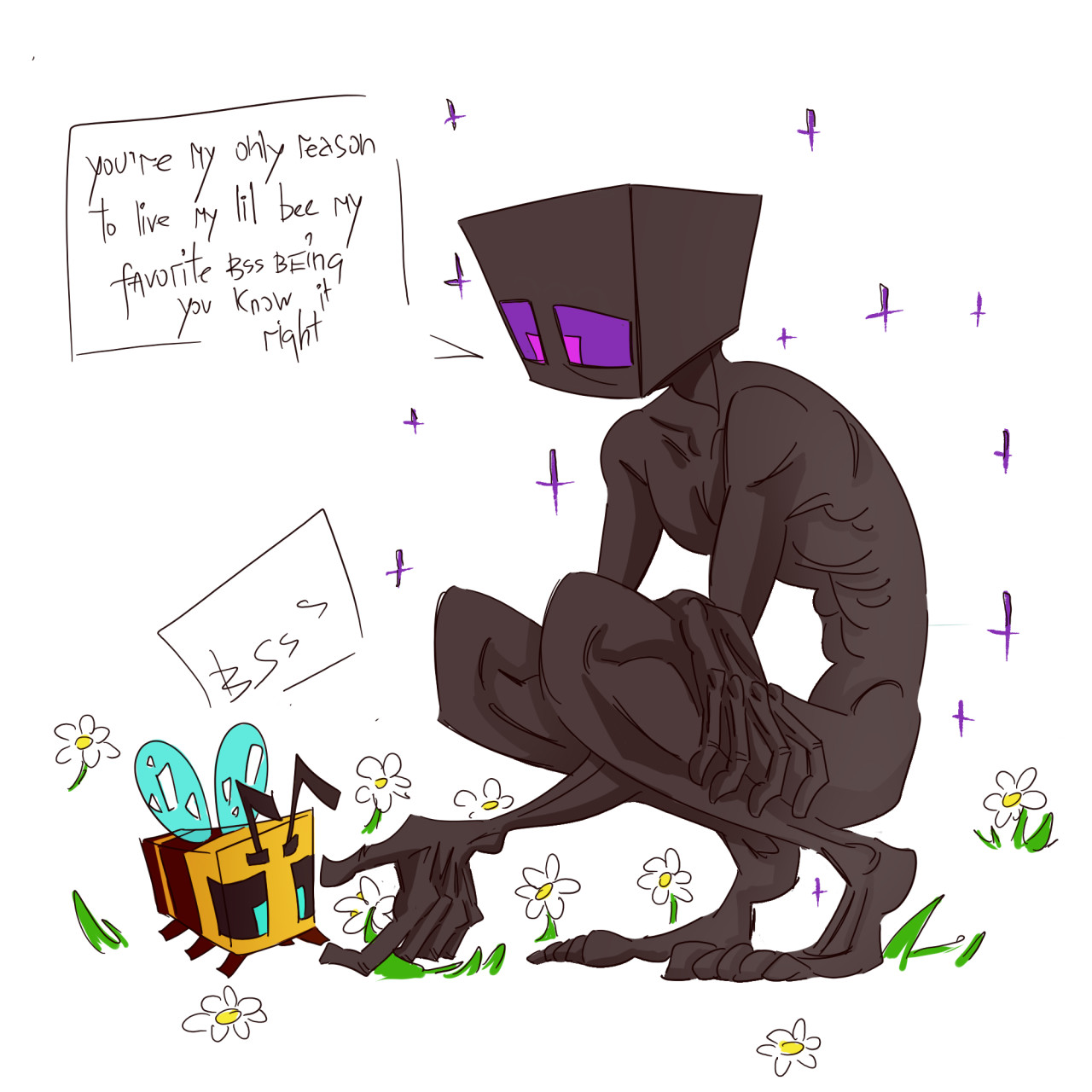 MINECRAFT ENDERMAN AND MINECRAFT BEE by hocus-pocus -- Fur Affinity [dot]  net