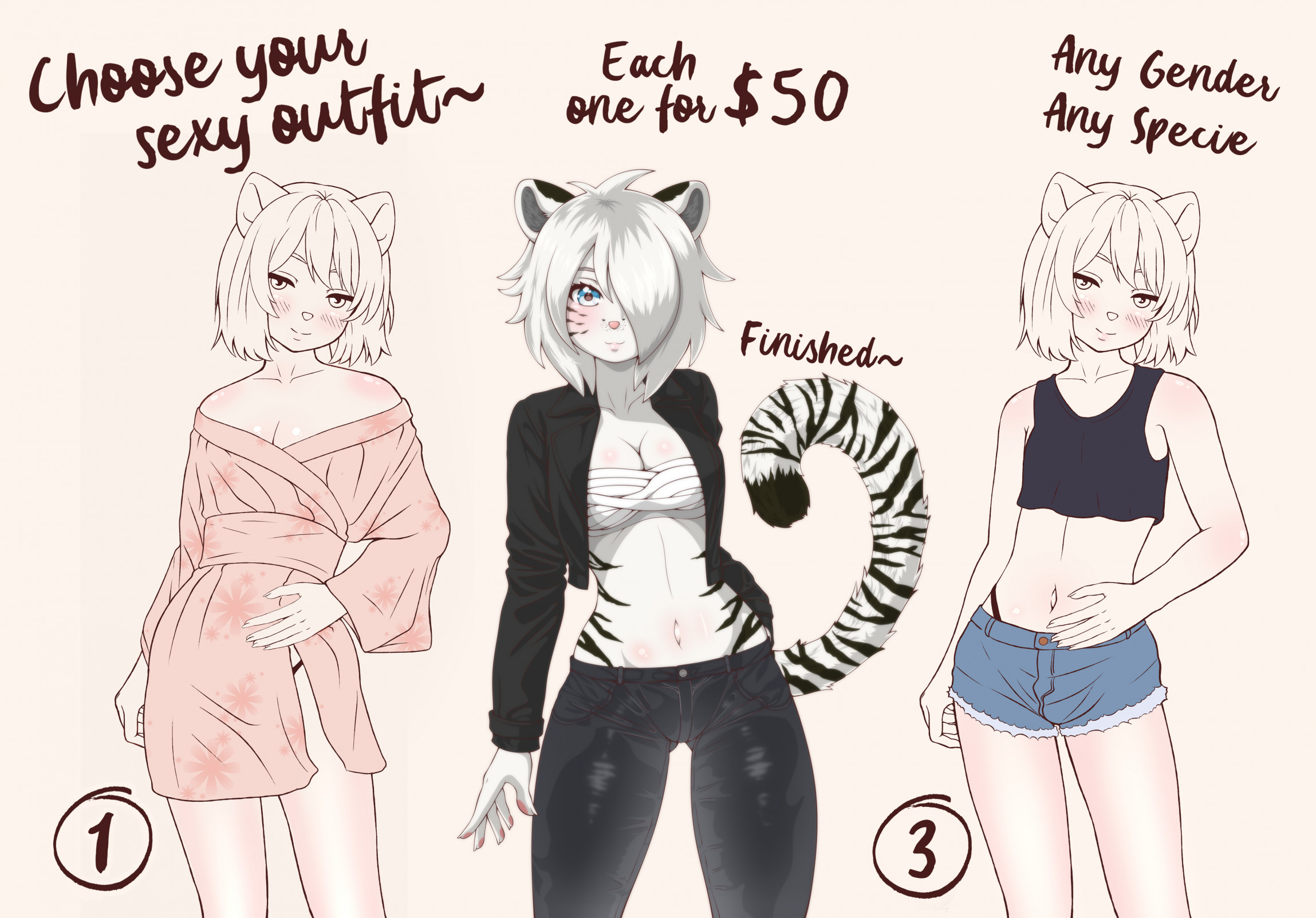 FOR HIRE] SFW Flat-Color YCH for only 30 USD!! Available for 2 slots each  pose! : r/furry