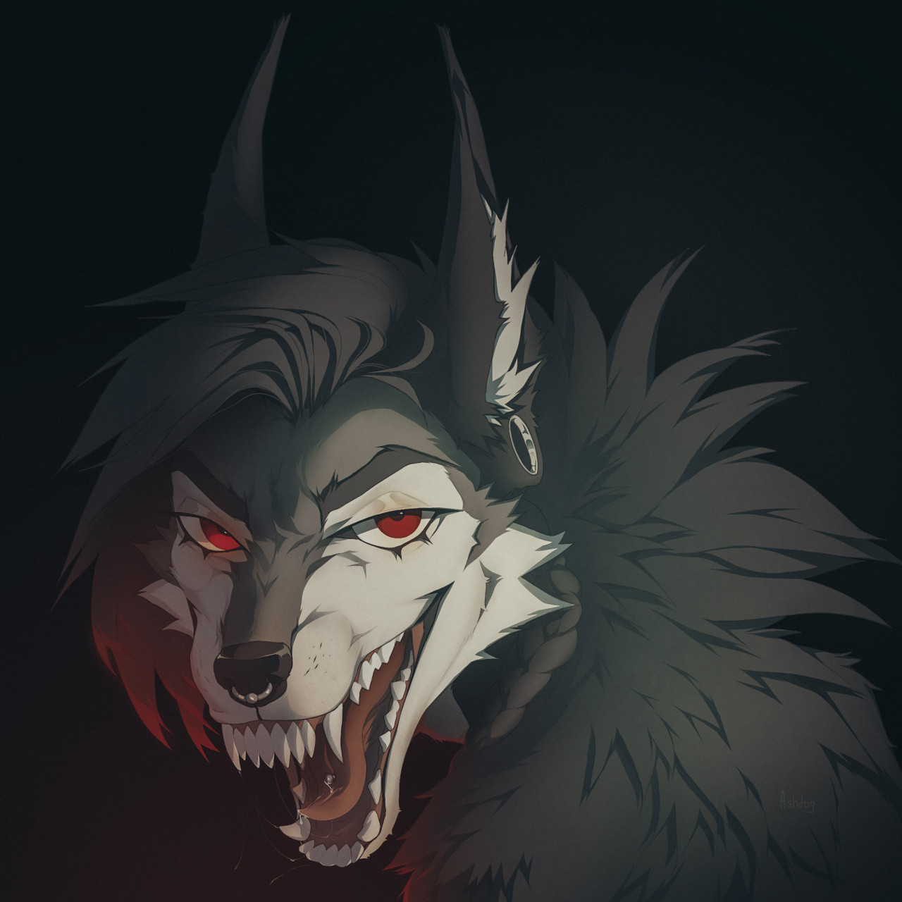 scary wolf anime