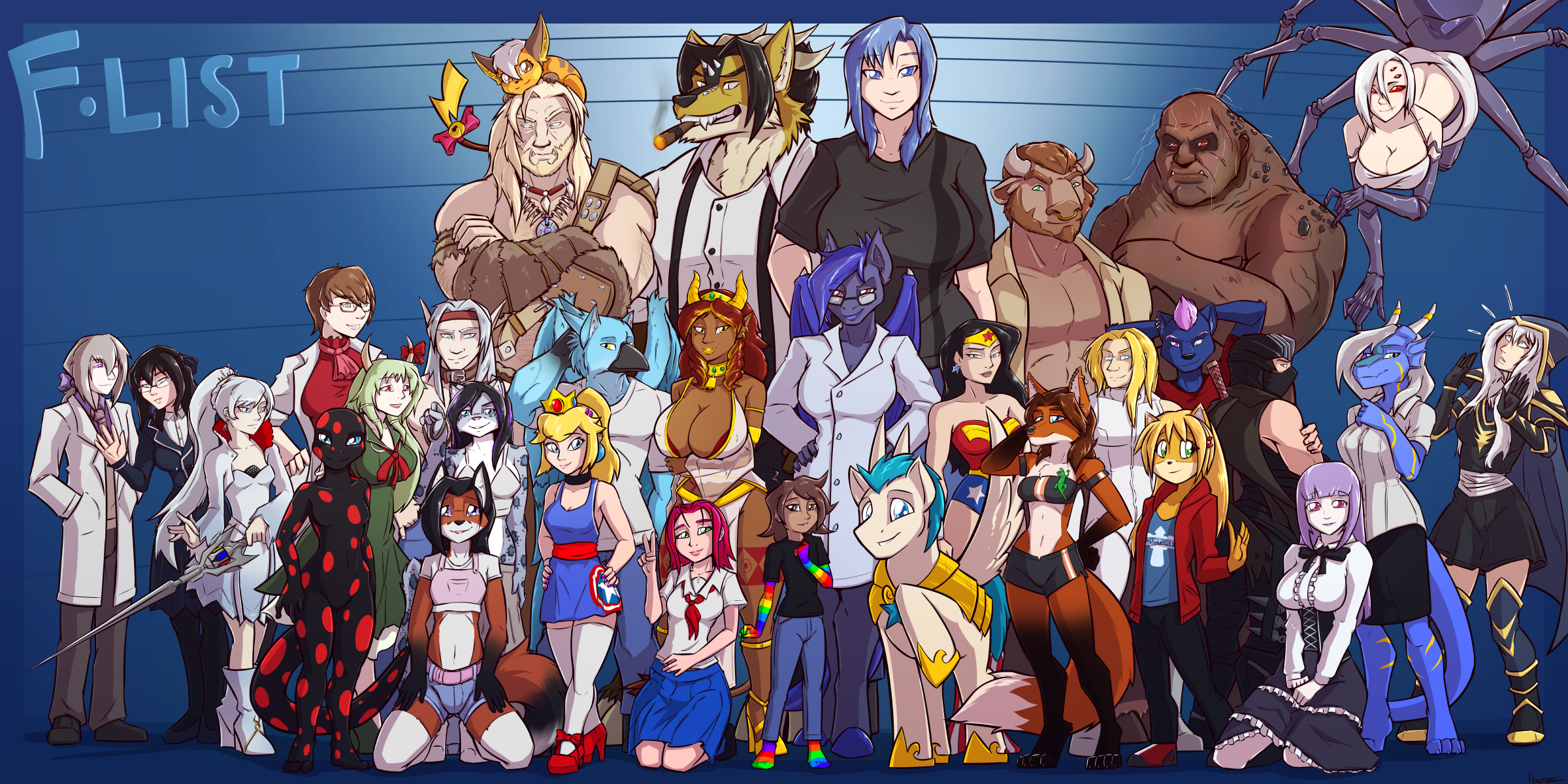 C] The F-List Staff Photo! by Holtzmann -- Fur Affinity [dot] net