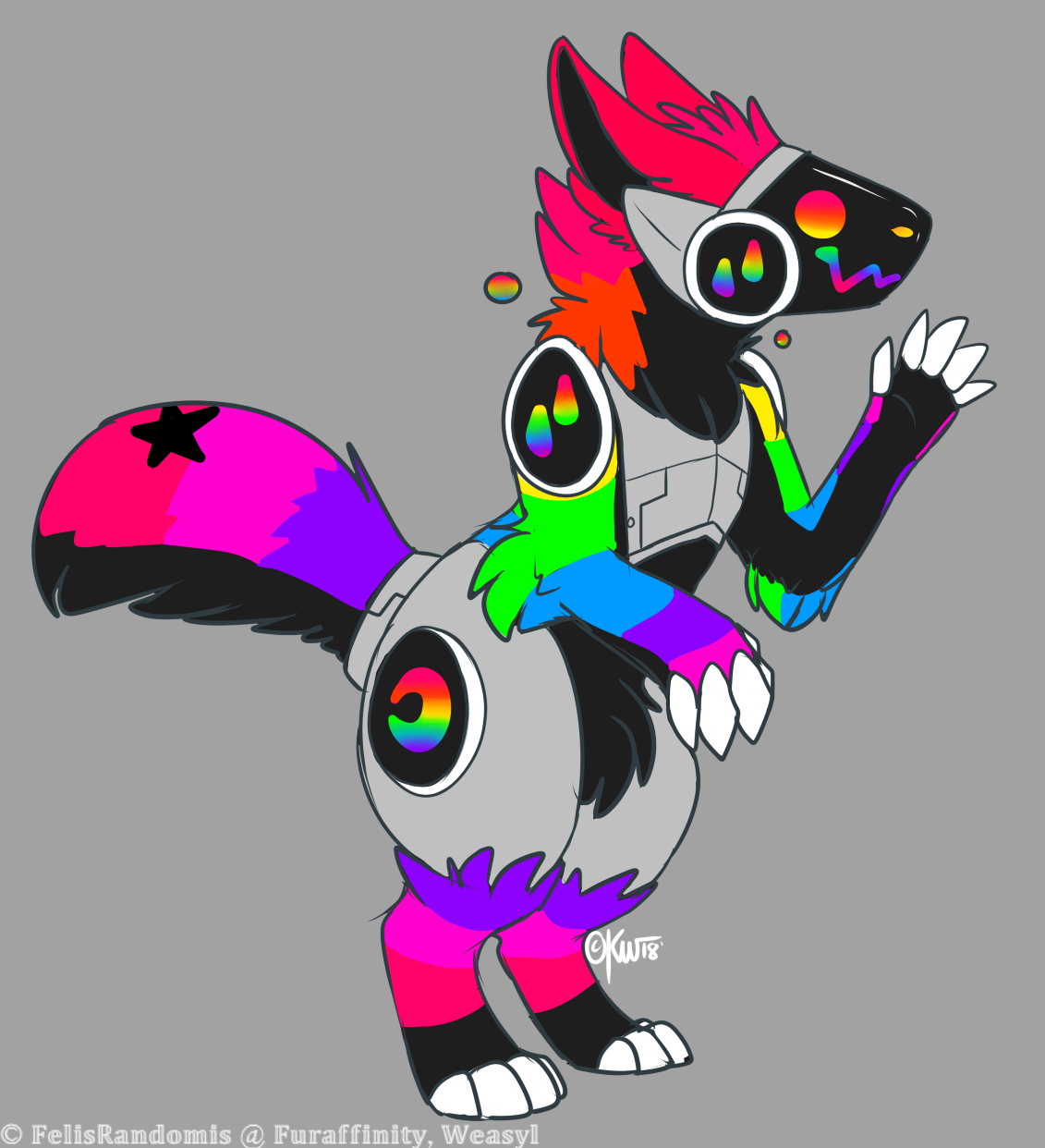 Rainbow protogen - Furry - Posters and Art Prints