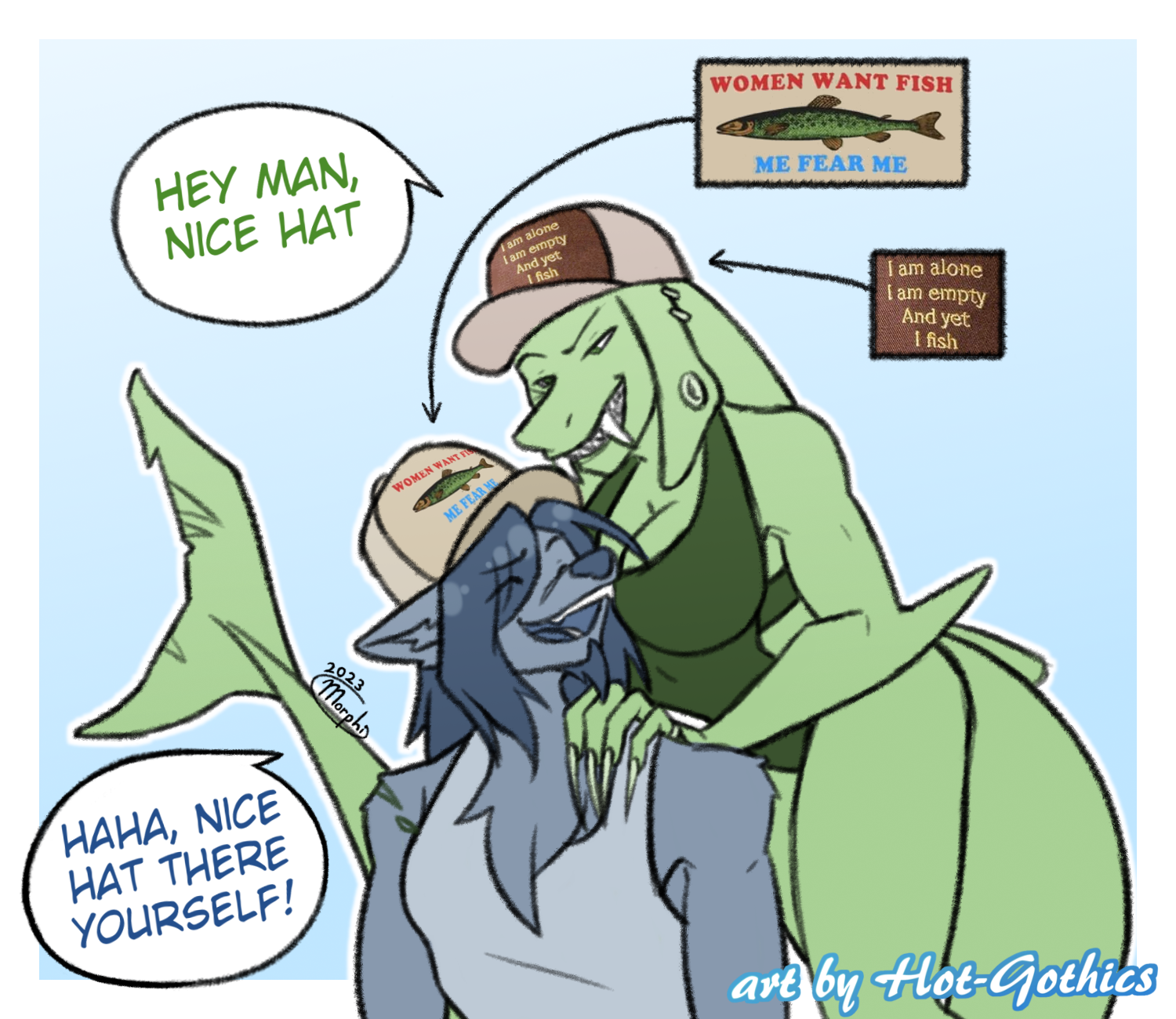 Funny Fish Hat Connoisseurs by hot-gothics -- Fur Affinity [dot] net