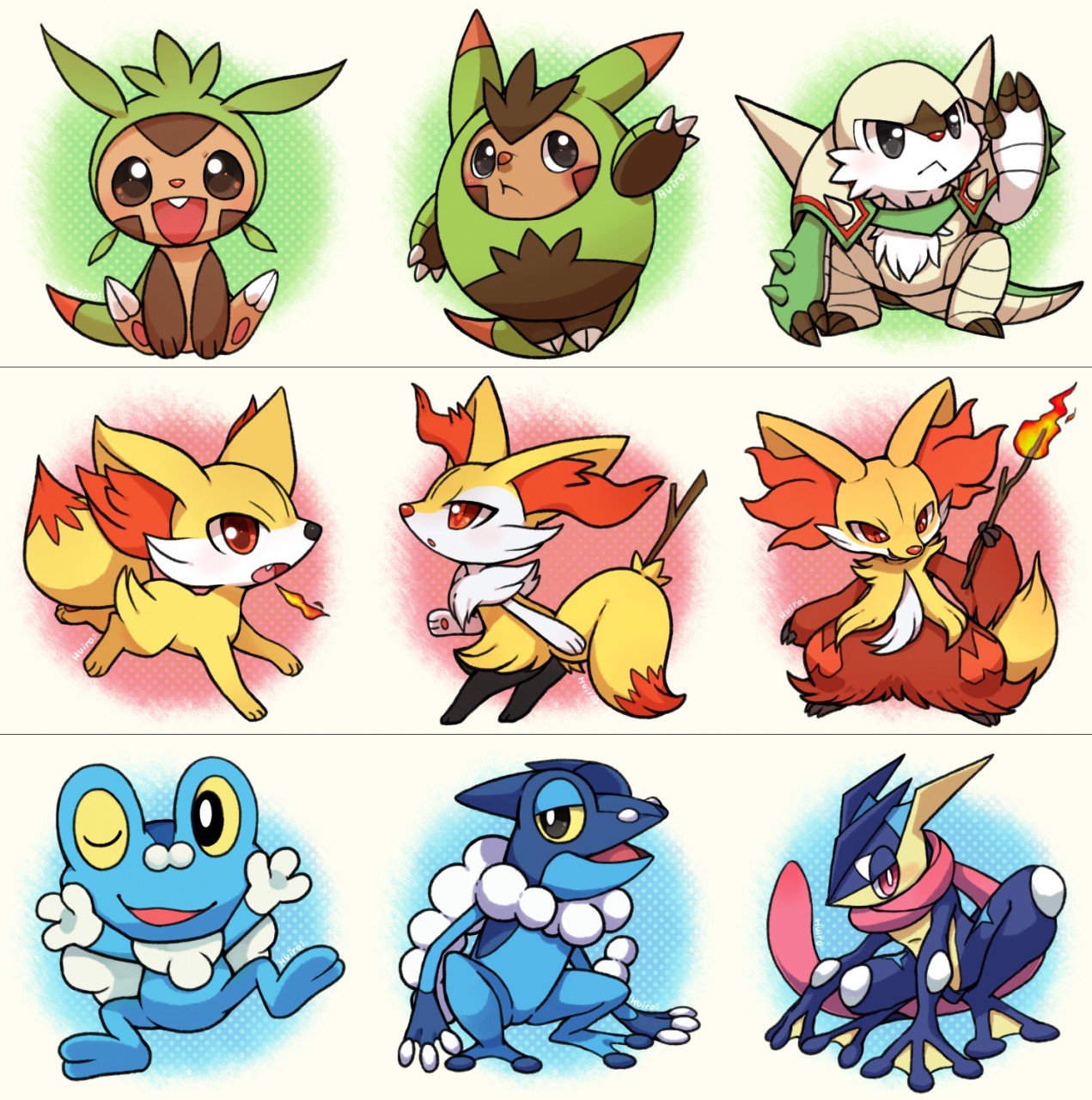 Anthro Pokemon: XY Starters by caseyljones -- Fur Affinity [dot] net