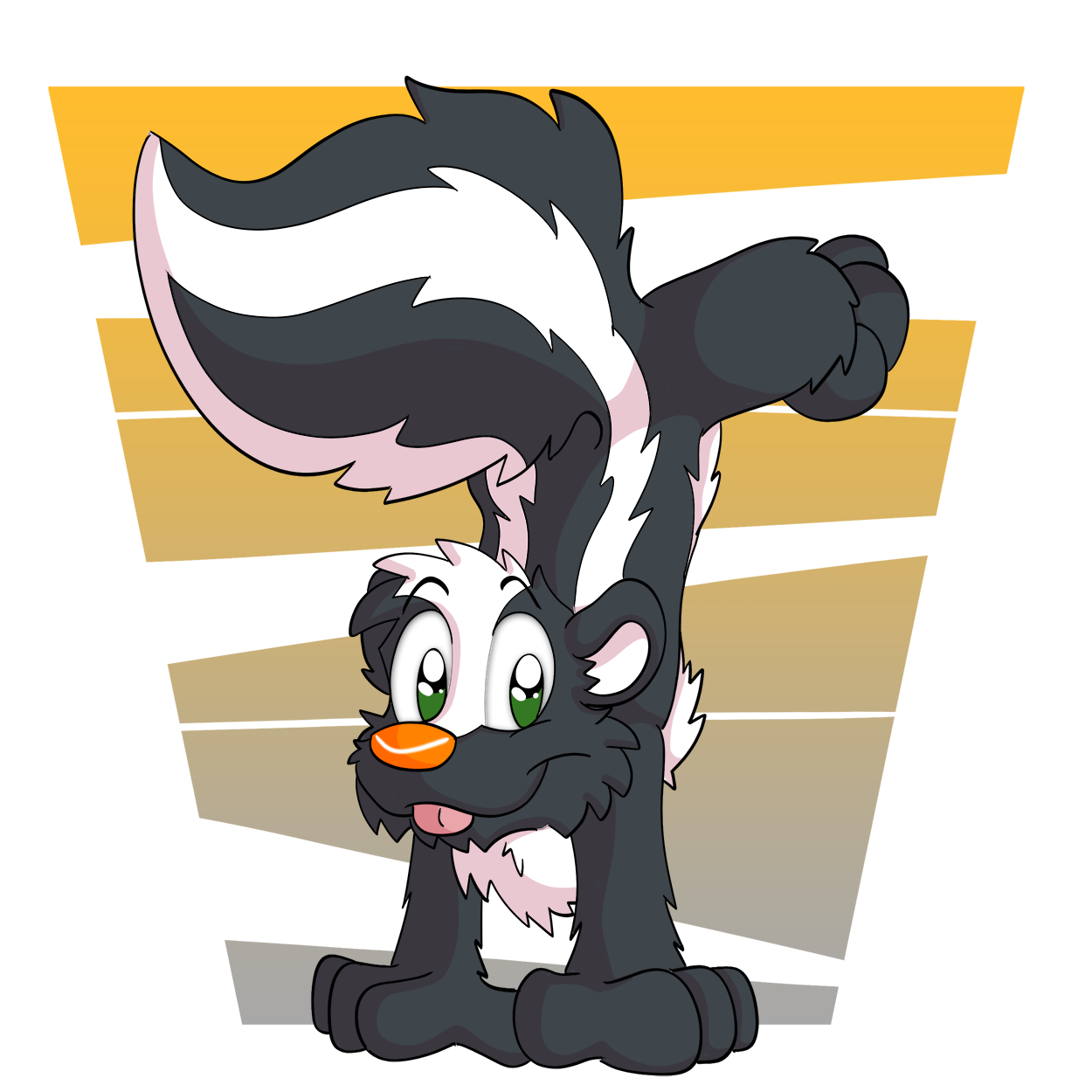 skunk spraying handstand