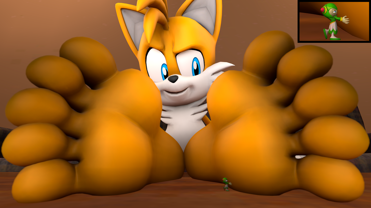 Tails Hugging Sonic's Hyper Feet by JohnHall -- Fur Affinity [dot] net