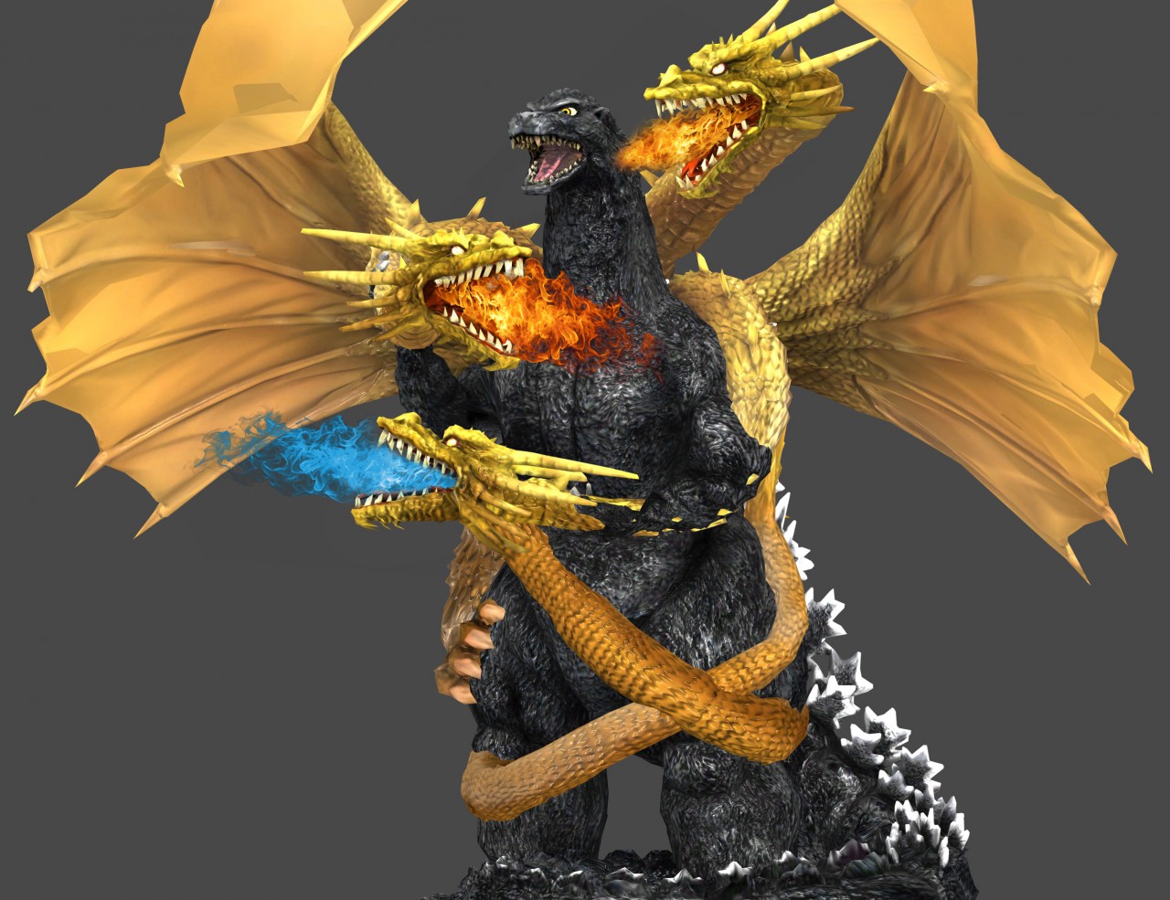 Click to change the View. godzilla vs king ghidorah. 