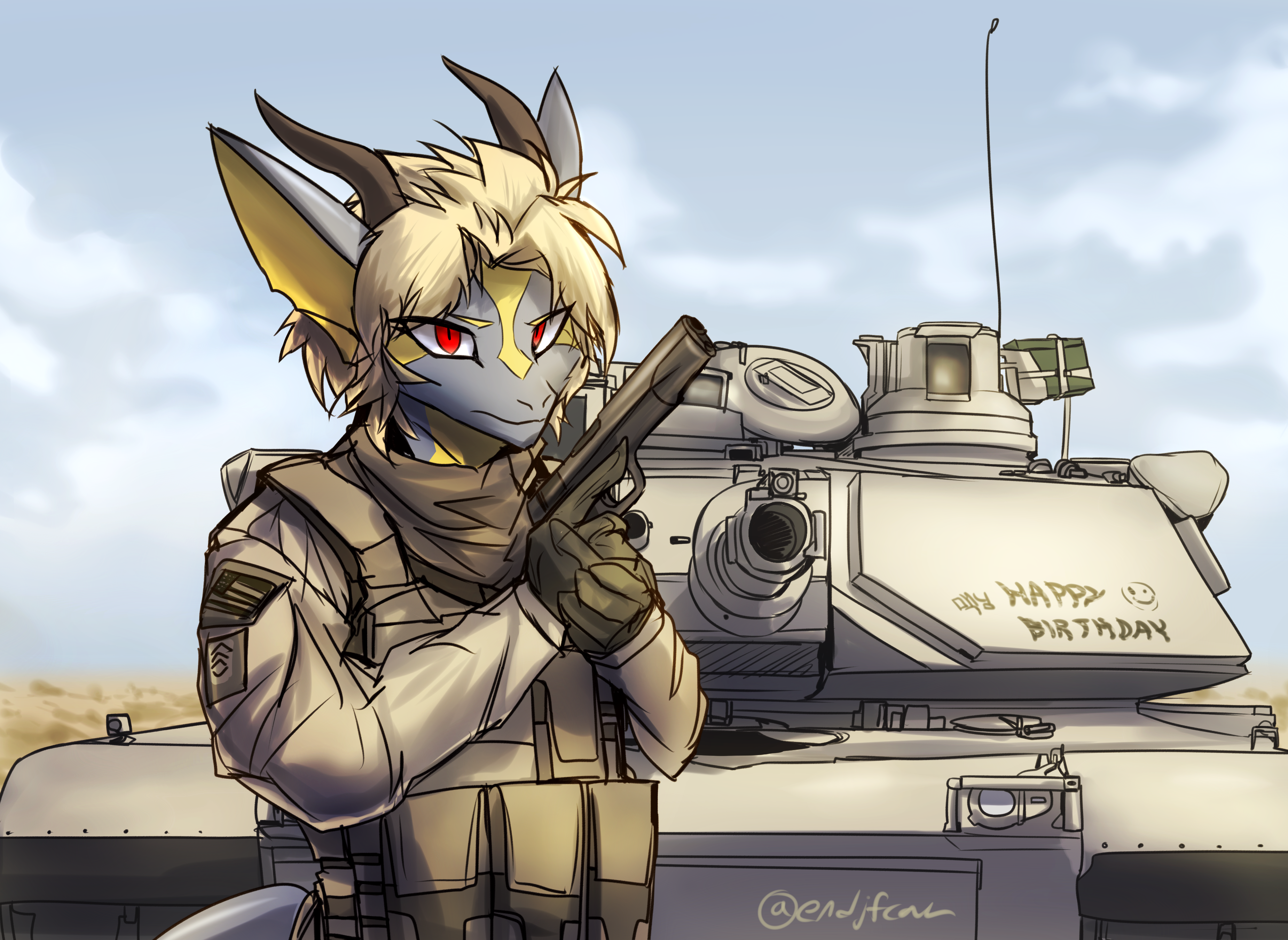 General Furry Art. tank. military. 