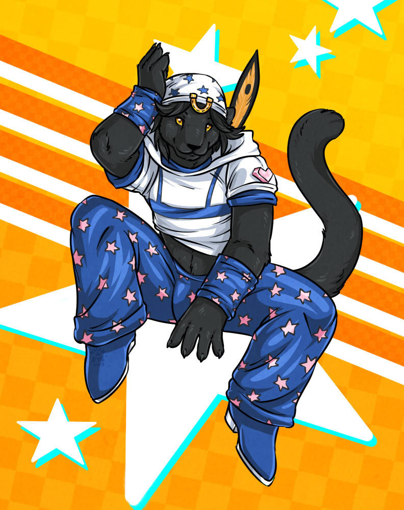 Anon Fox - Joseph Joestar Pose by HollyNight~HardDay -- Fur Affinity [dot]  net