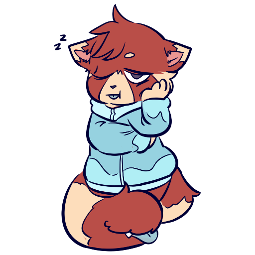 Telegram Sticker: Sleepy (Ailu) by Hybrid-Mind -- Fur Affinity [dot] net