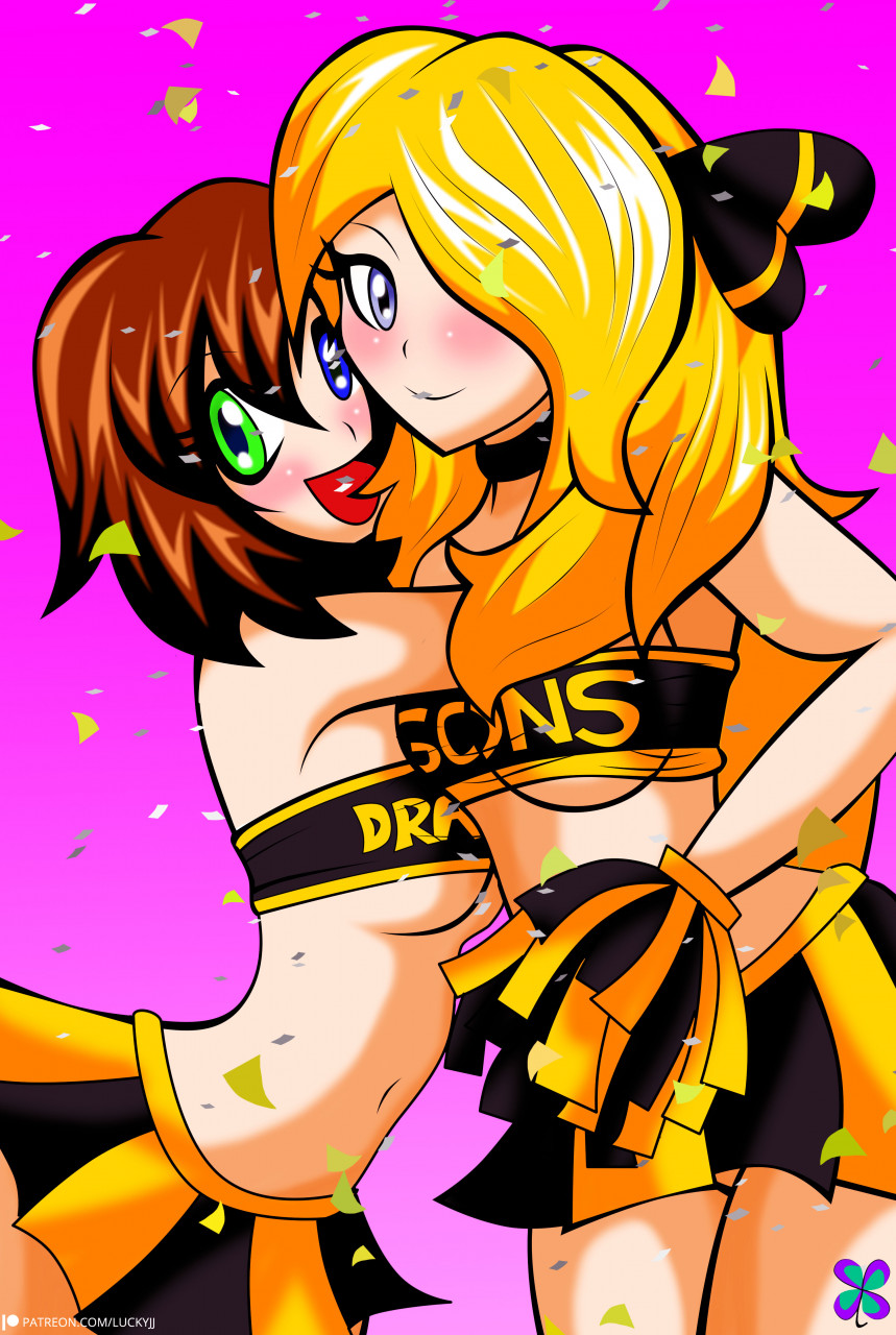 Commission - Cheerleaders Yuna and Cynthia by ice-jj -- Fur Affinity [dot]  net