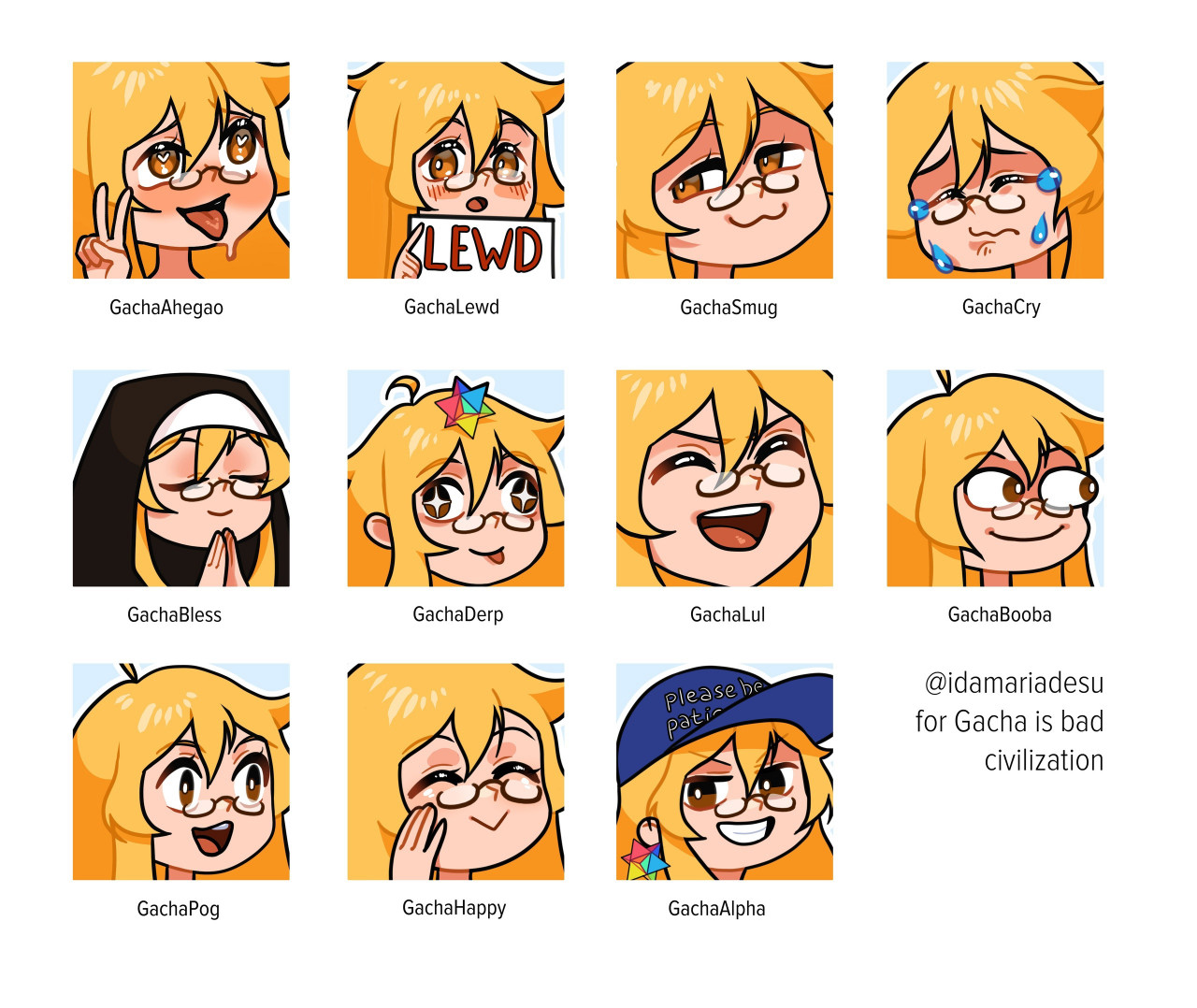 Gacha-chan discord emoji pack by Idamaria -- Fur Affinity [dot] net