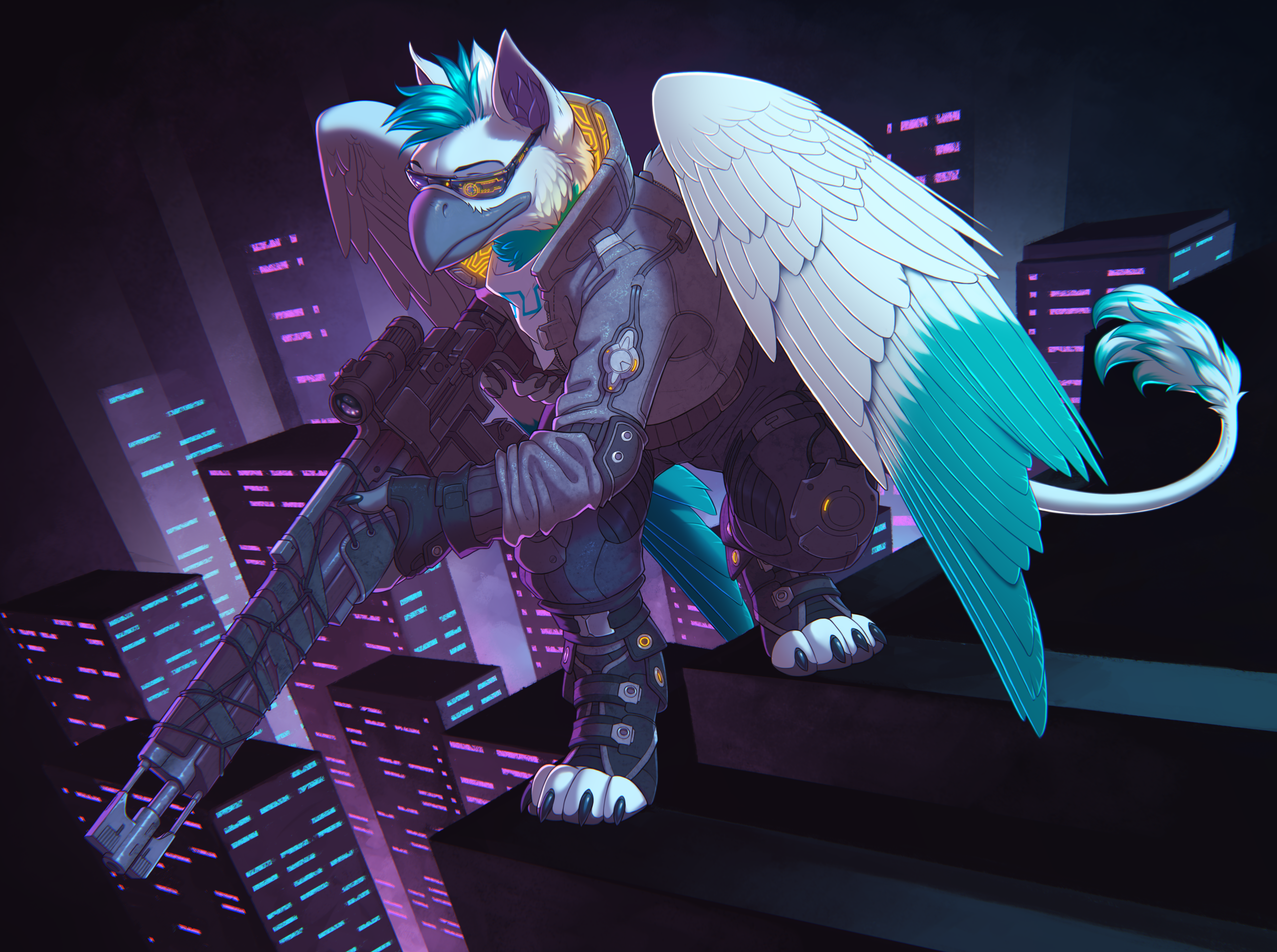 Cyberpunk furry art фото 78