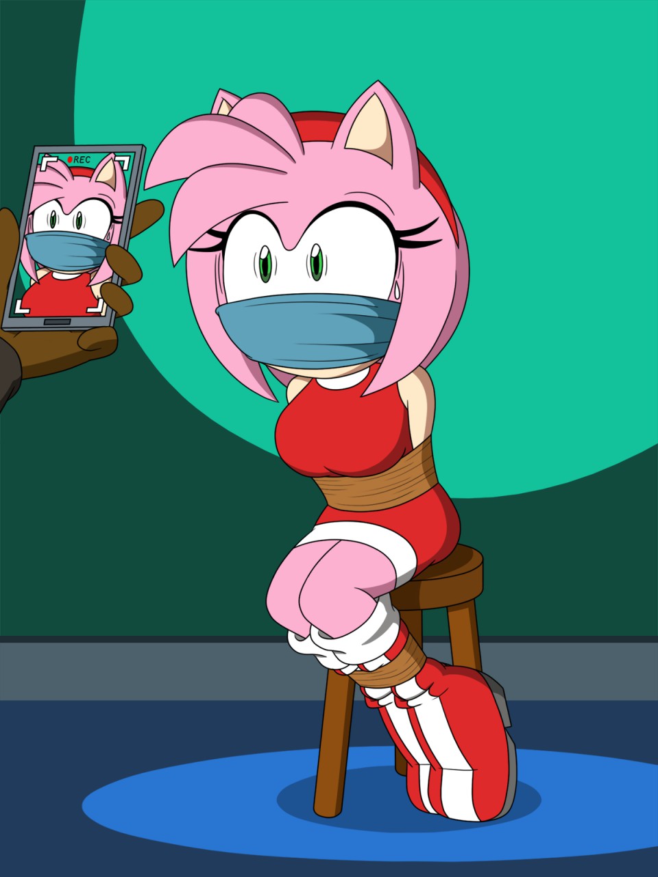 Amy rose tied up