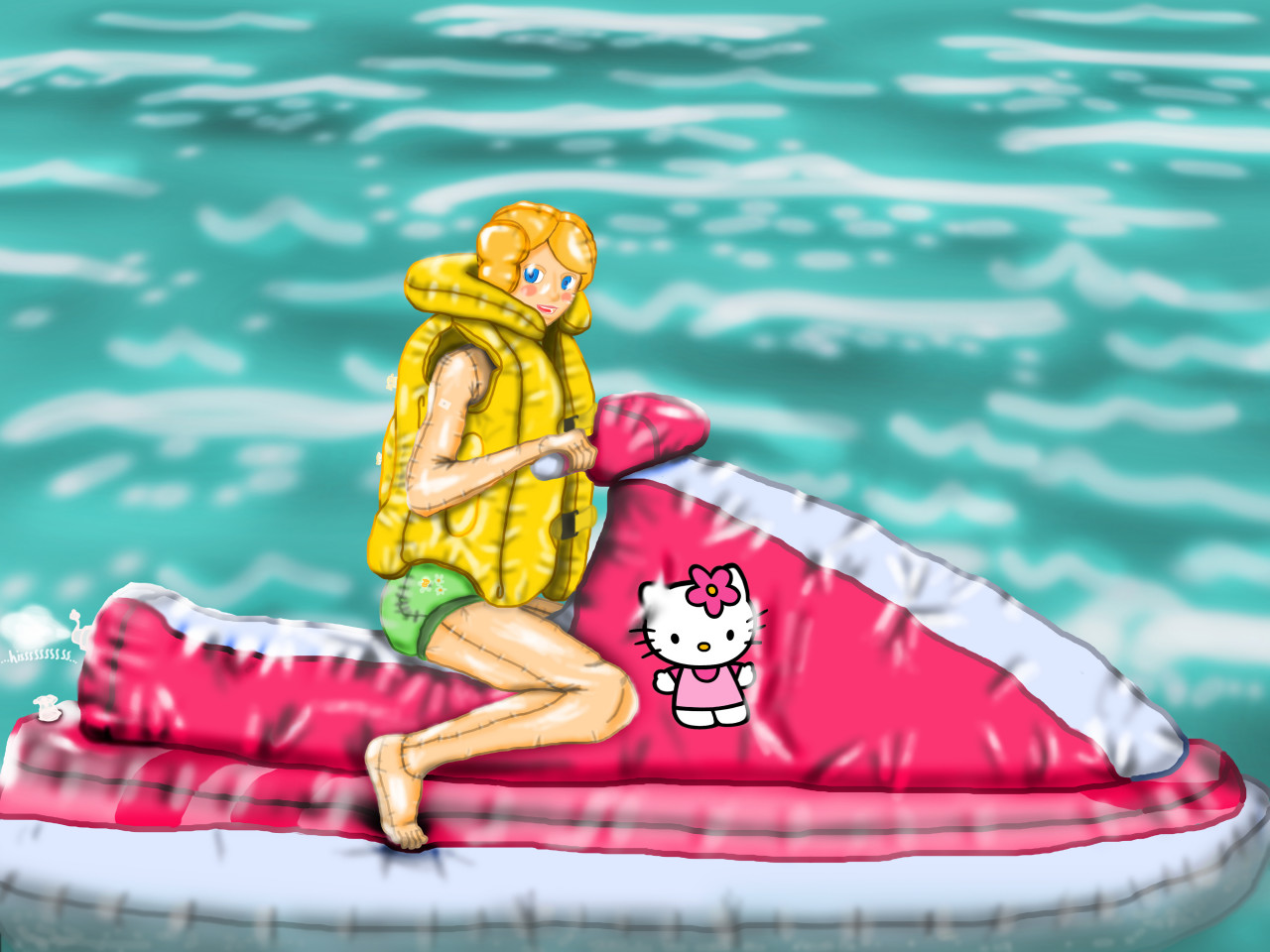 Inflatable jet ski by Inflatable_Kait -- Fur Affinity [dot] net