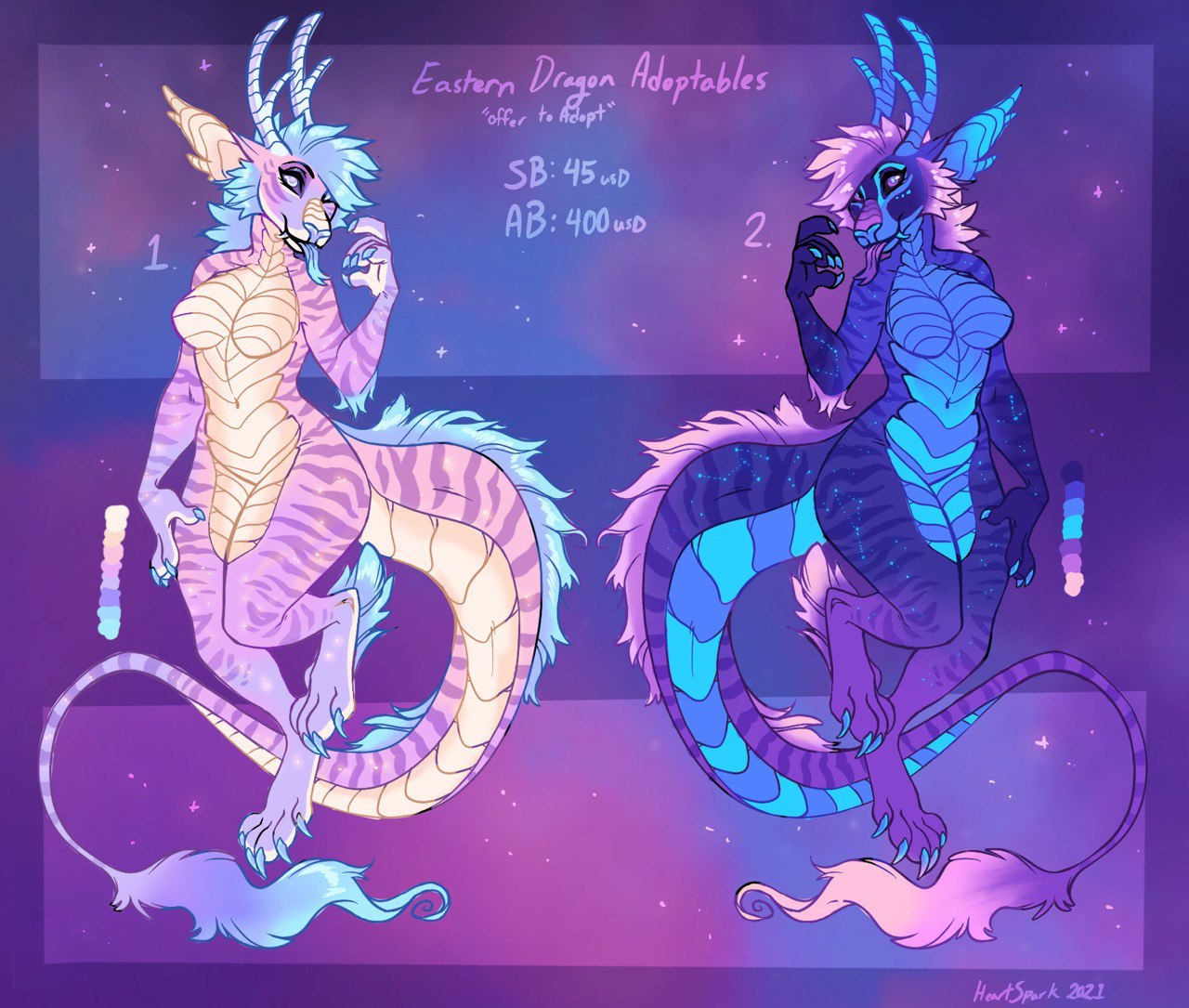 Eastern dragon selling adoptable fursona