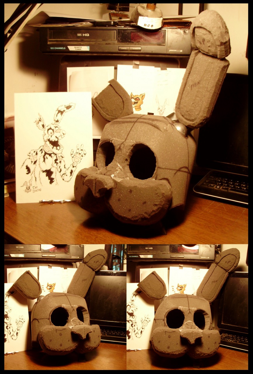 Fnaf 3 Springtrap WIP foam head by Ink Stains Fur Affinity