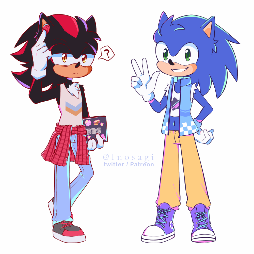 ง'̀-'́)ง  Sonic and shadow, Sonic art, Sonic