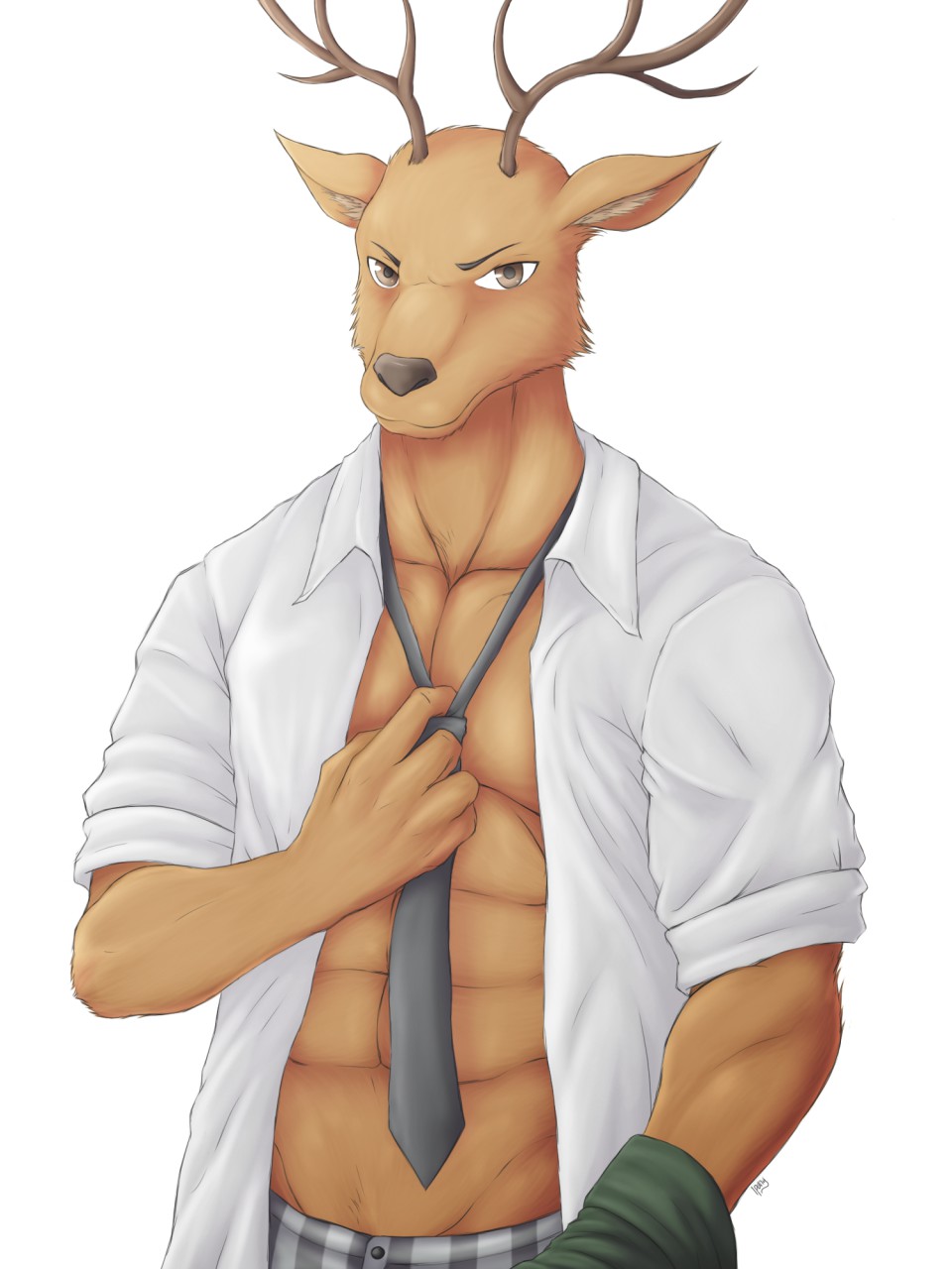 I tried to draw Louis Senpai as today's drawgust prompt was Deer