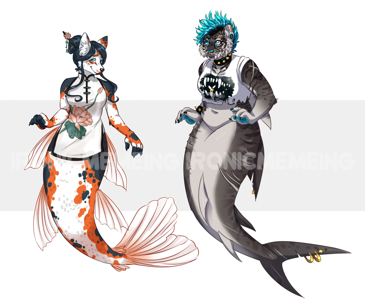 Mermaid furry adopts 1/2 OPEN by ironicmemeing -- Fur Affinity [dot] net