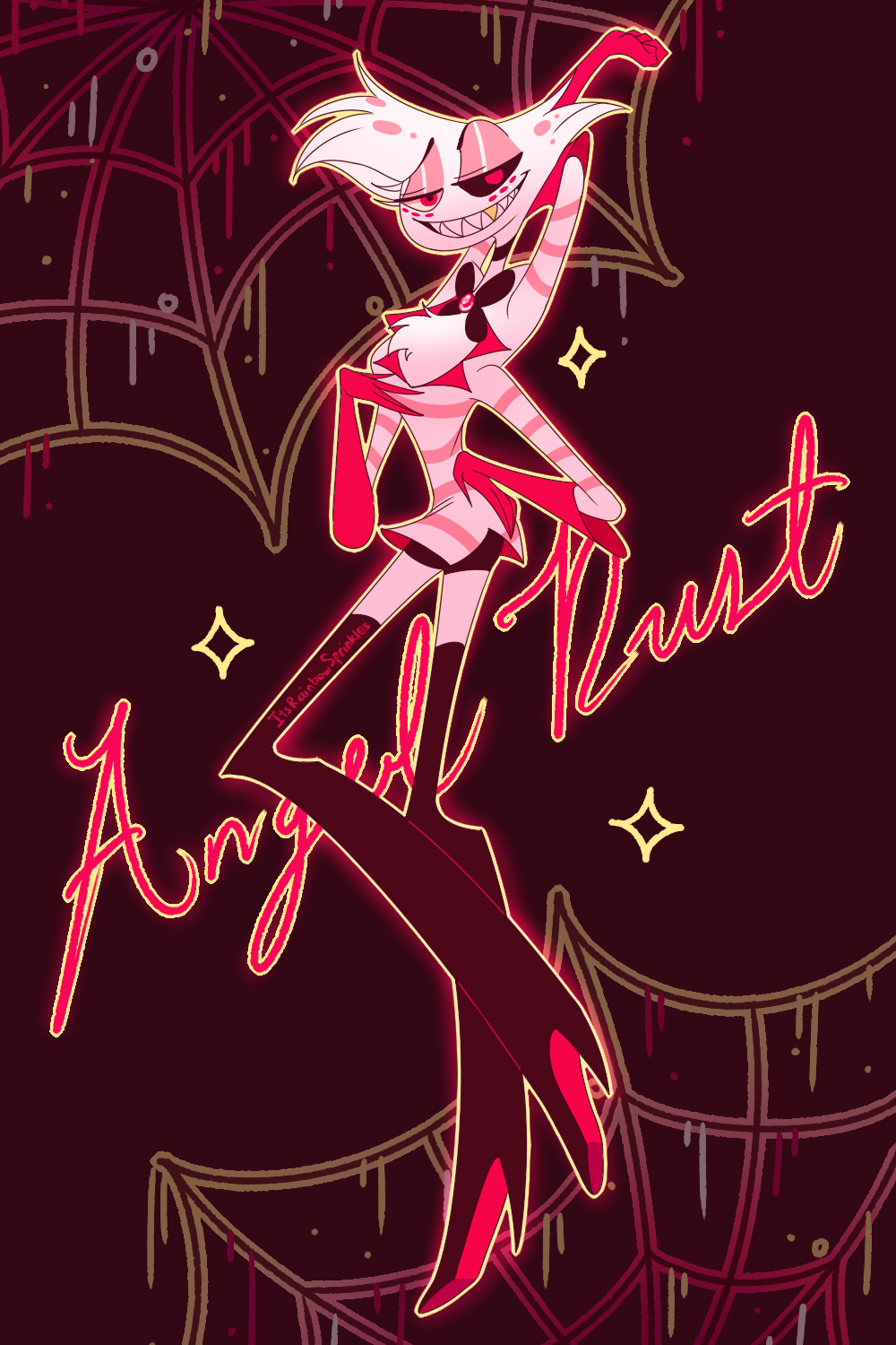 Angel Dust! (Fanart) by itsrainbowsprinkles -- Fur Affinity [dot] net