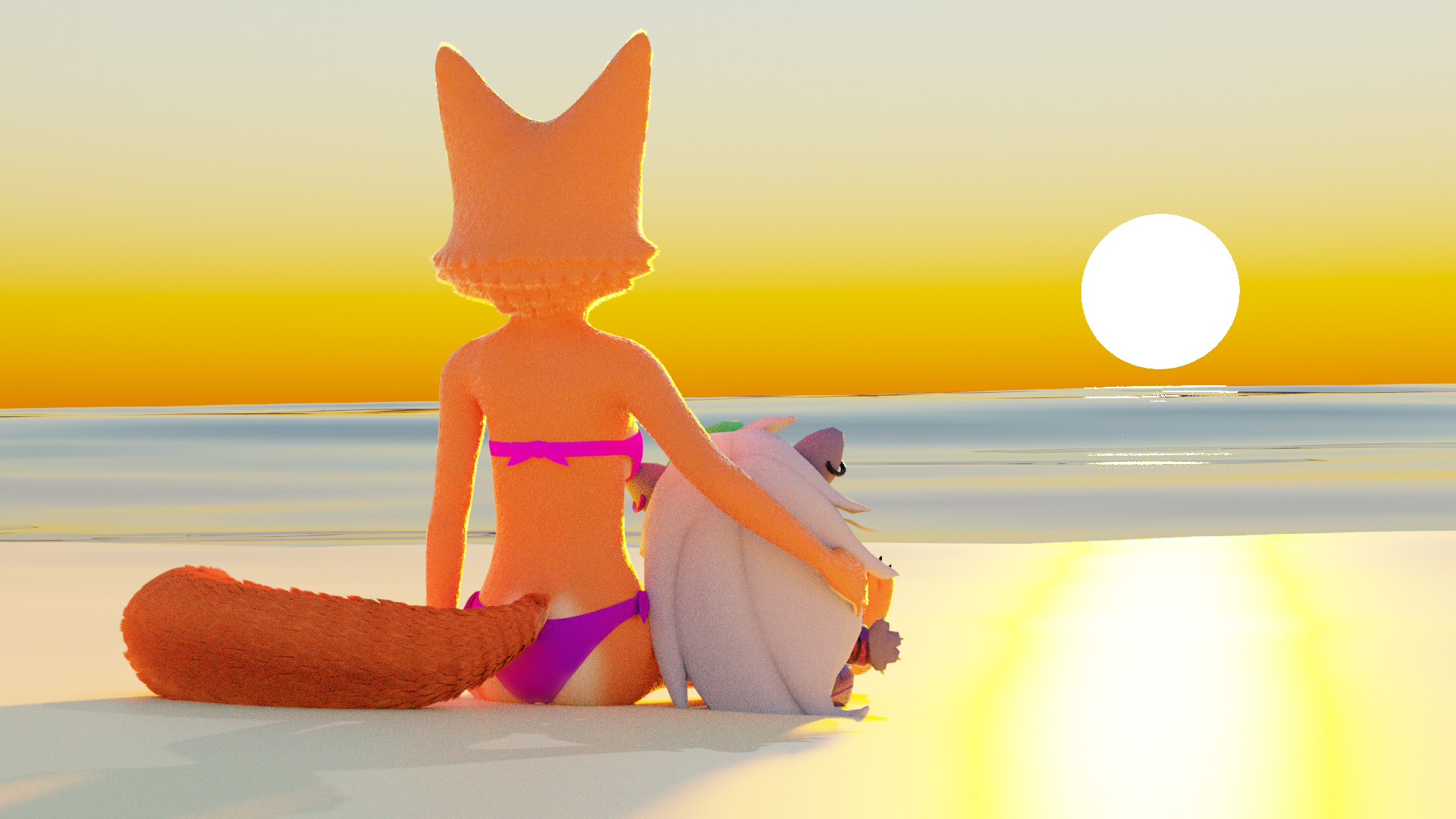 Wolf and Fox Sunset by Jacky028 Fur Affinity dot net