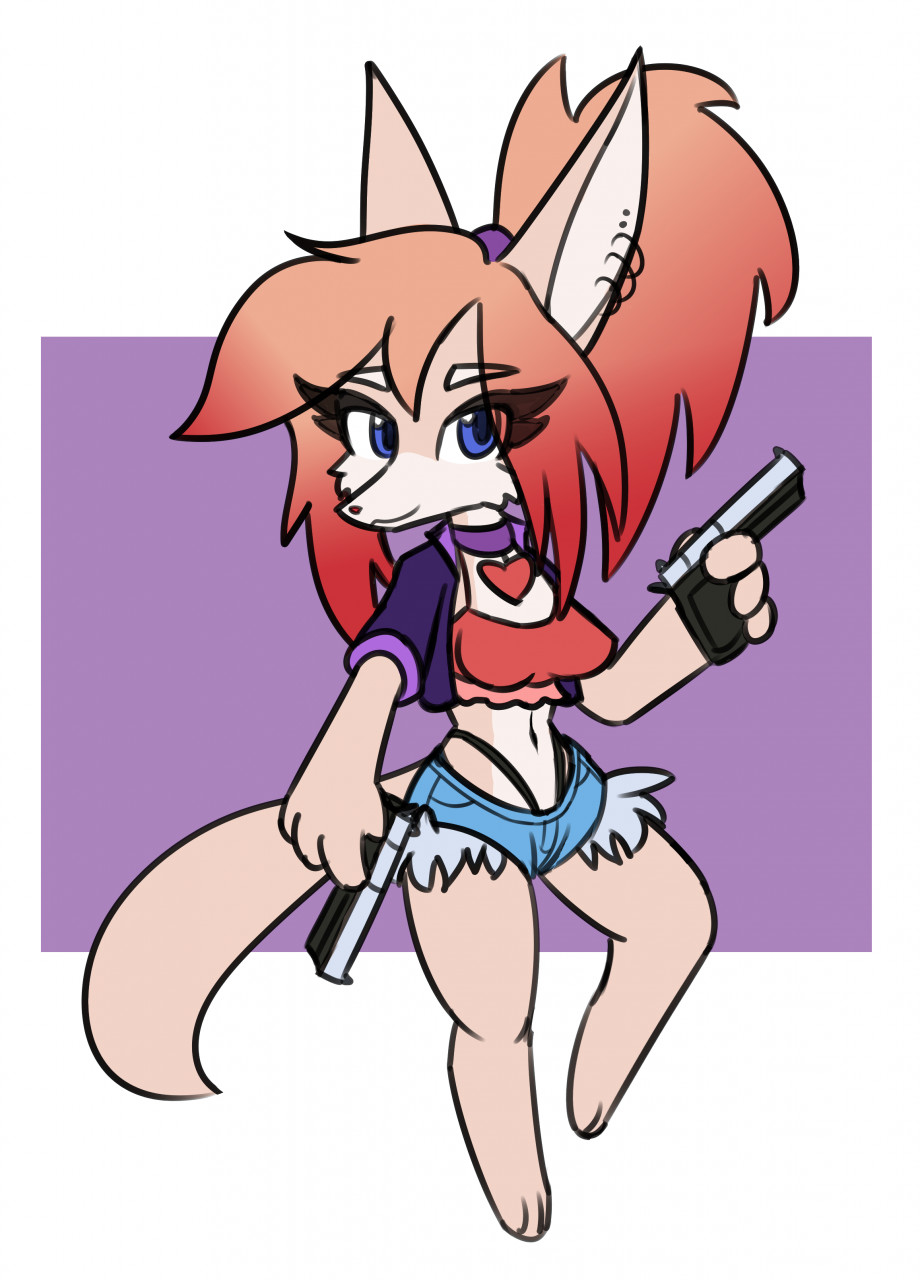 A furry half wolf and half fox Bacon Hair Girl by Marie49400 on