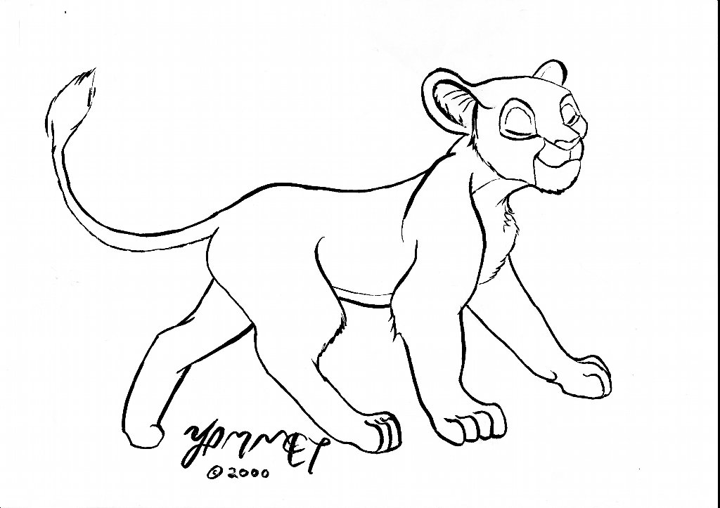 Cute Lion Cub Coloring Page On White Background Outline Sketch Drawing  Vector, Lion Drawing, Wing Drawing, Ring Drawing PNG and Vector with  Transparent Background for Free Download