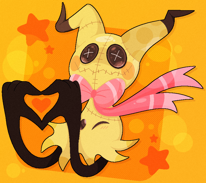 mimikyu (pokemon) drawn by pinkgermy