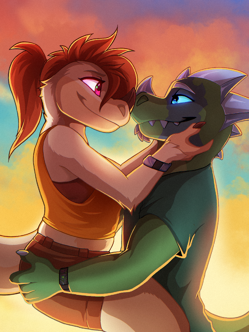 Loving smiles at sunset by Jasonafex -- Fur Affinity [dot] net