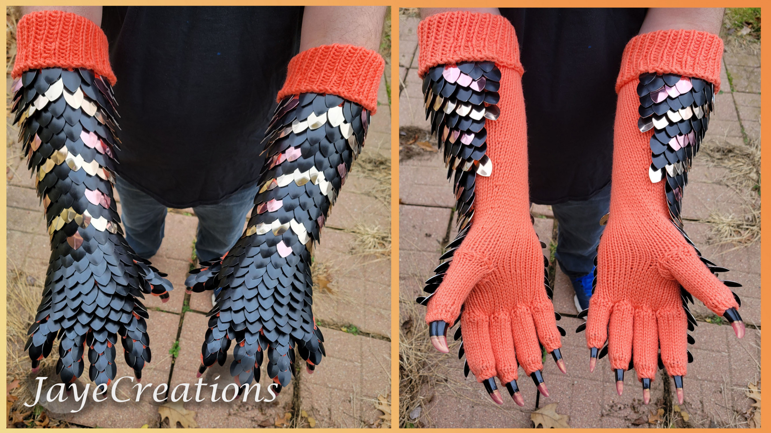 Scale mail gauntlets with claws shop
