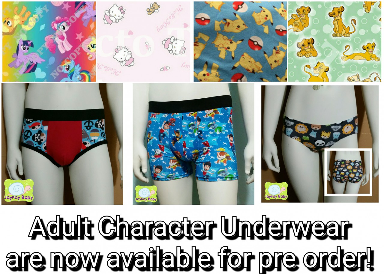 Adult Character Underwear are now available for pre order! by
