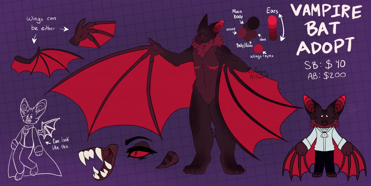 Vampire Bat Adopt Closed By Jayrogueartwork Fur Affinity Dot Net