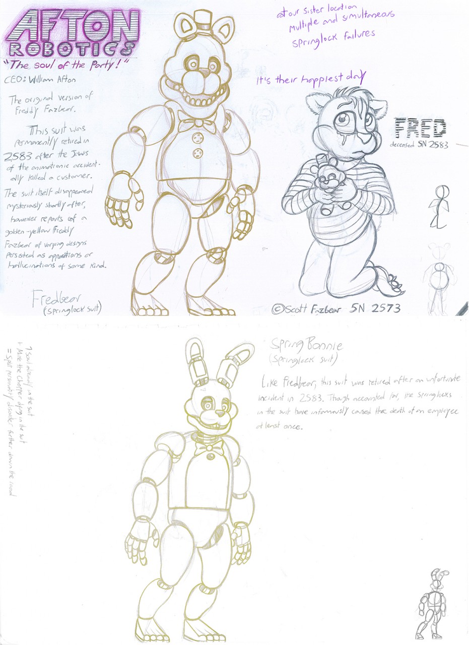 SpringBonnie and Fredbear  Fnaf art, William afton, Afton