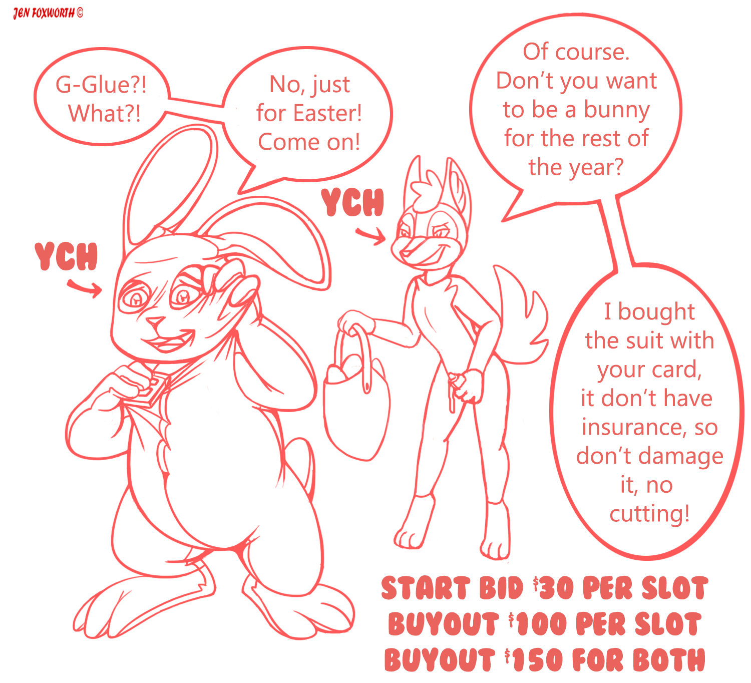 Stuck Bunny YCH CLOSED by Jen-Foxworth -- Fur Affinity [dot] net