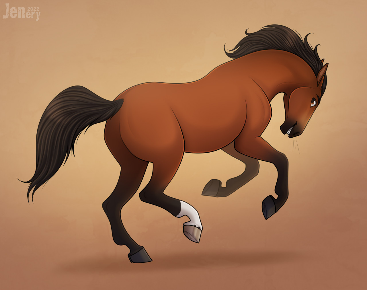 Galloping Horse Art Print by Ursula Thuleweit Laranjeiro - Pixels
