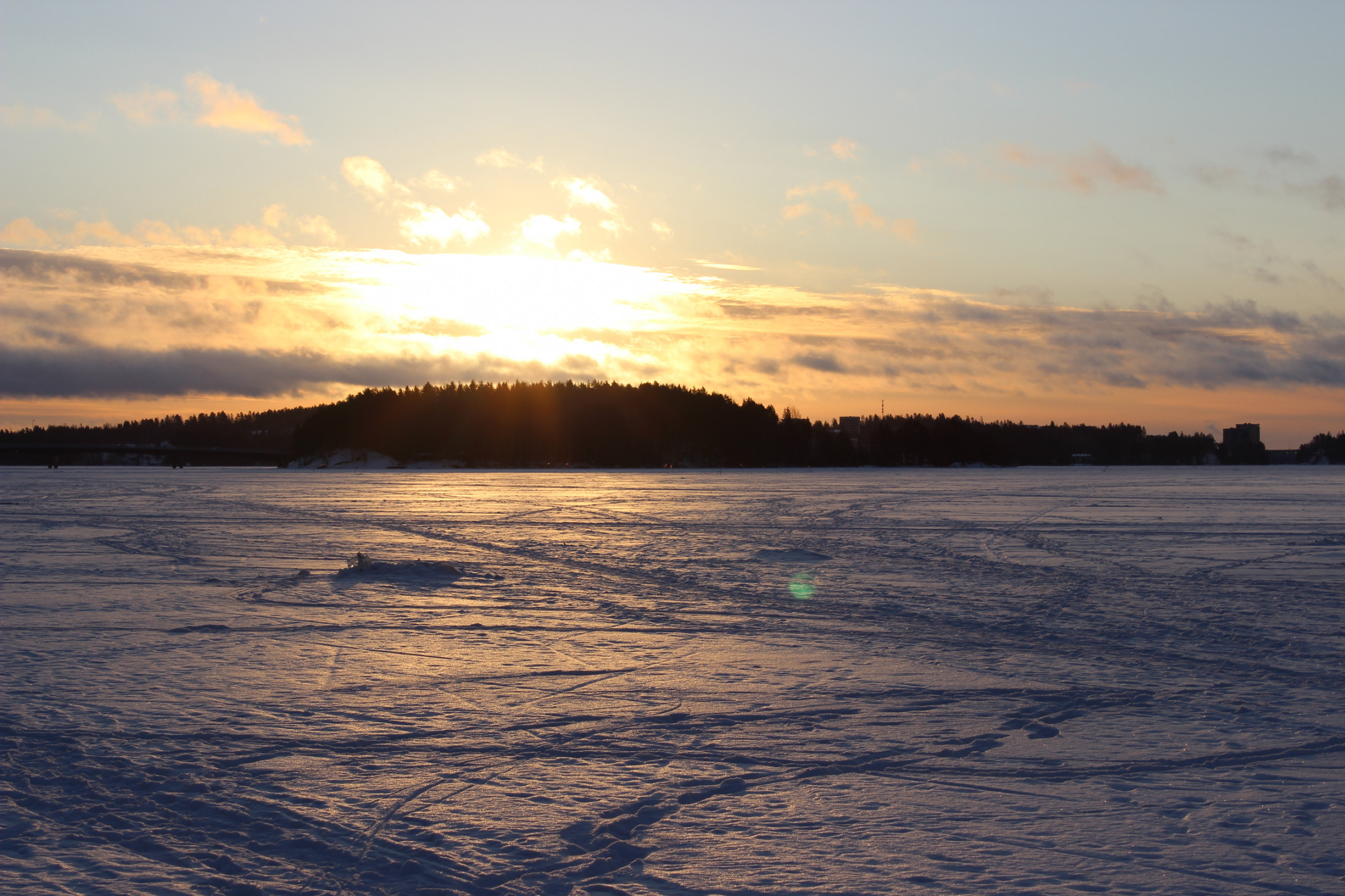 Morning sun on snow