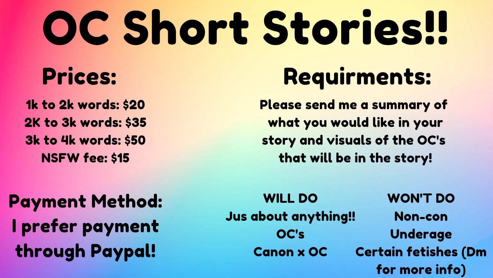 Short Stories Commission Sheet! by Jinxieneko -- Fur Affinity [dot] net