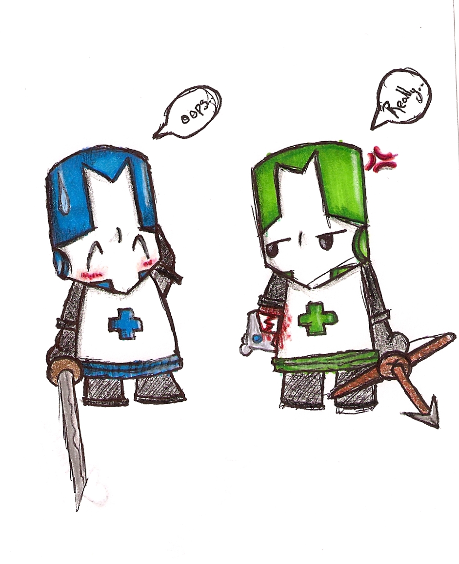 castle crashers blue knight drawing