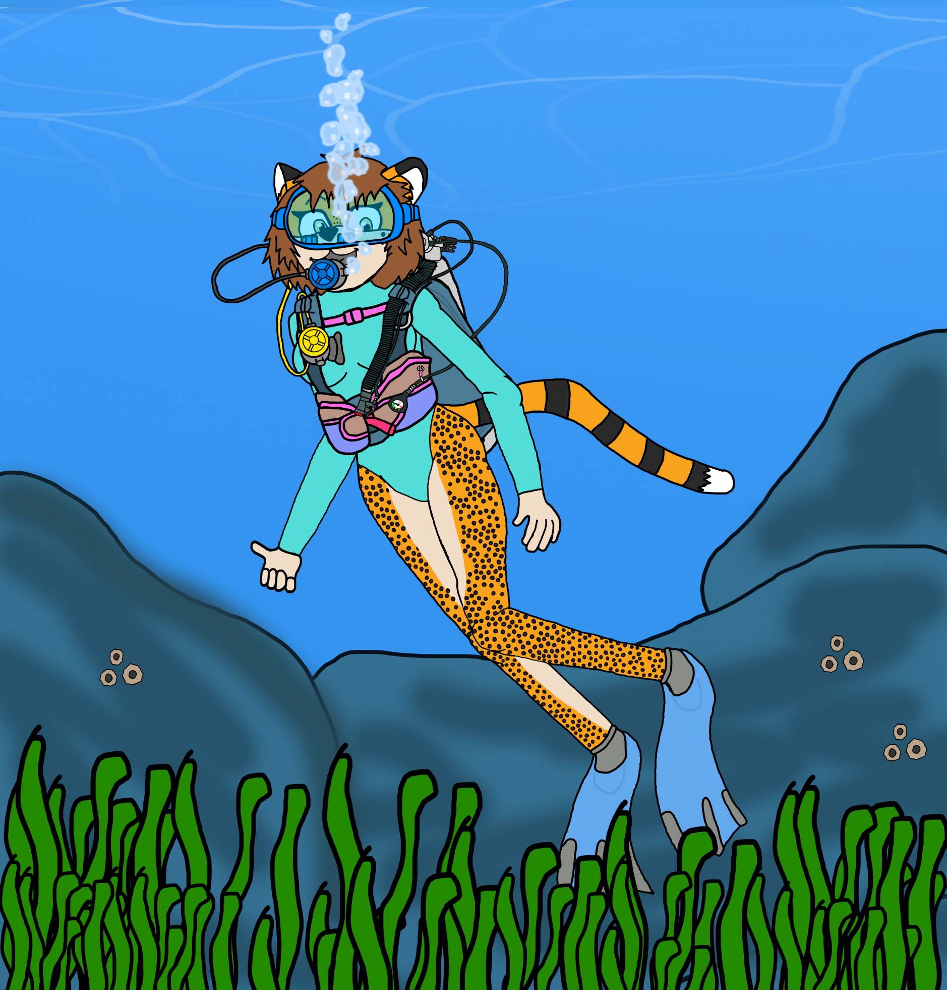 Diving around the kelp (gift)