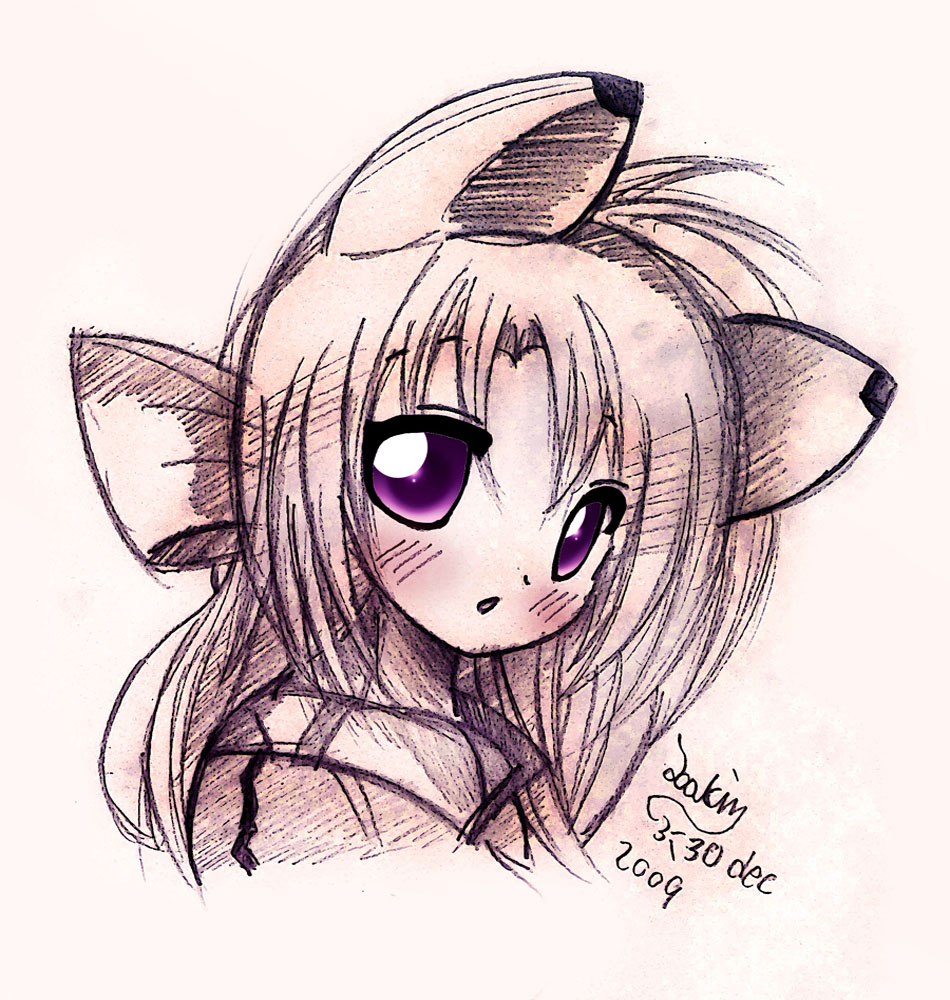 fox girl drawing