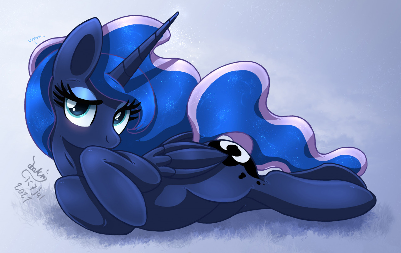 MLP FIM - Princess Luna Lying Down by Joakaha -- Fur Affinity [dot] net