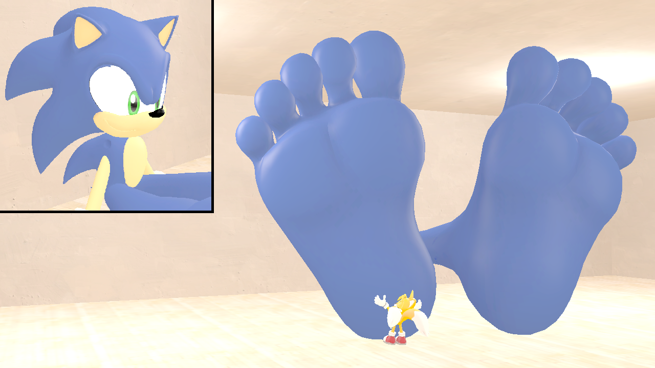Tails Hugging Sonic's Hyper Feet by JohnHall -- Fur Affinity [dot] net