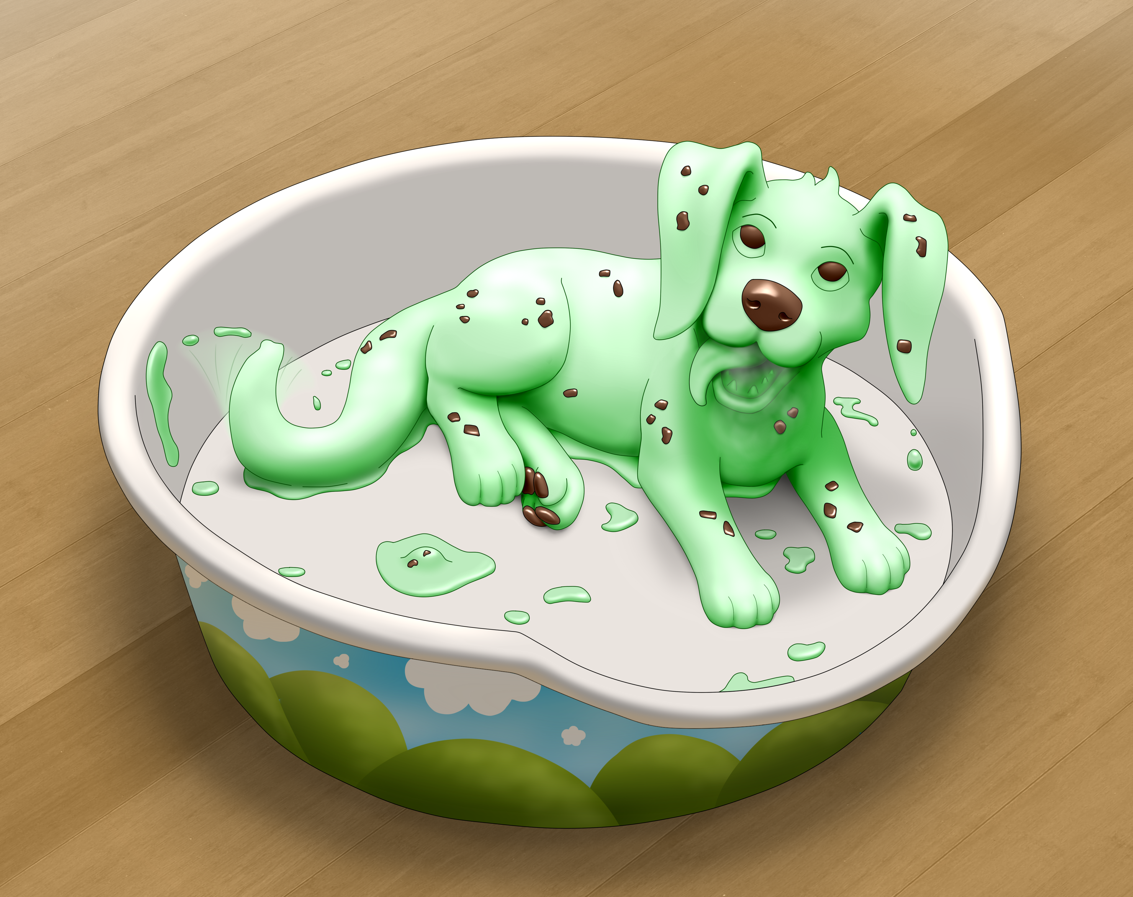 Mint Chocolate Chip Ice cream Pupper by Joon Fur Affinity dot net