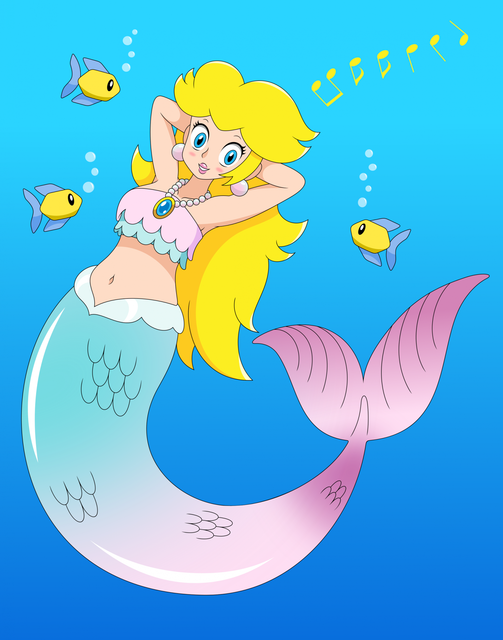 Princess Peach Mermaid by JoyVell -- Fur Affinity [dot] net